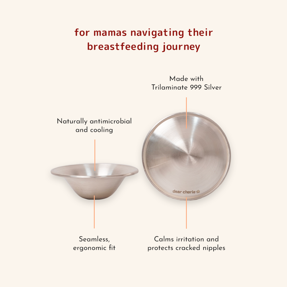 Graphic highlighting the silver cups's key features and benefits