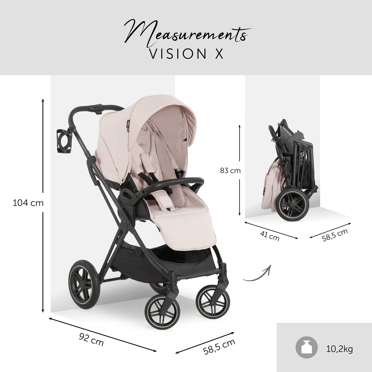 vision x beige measurements