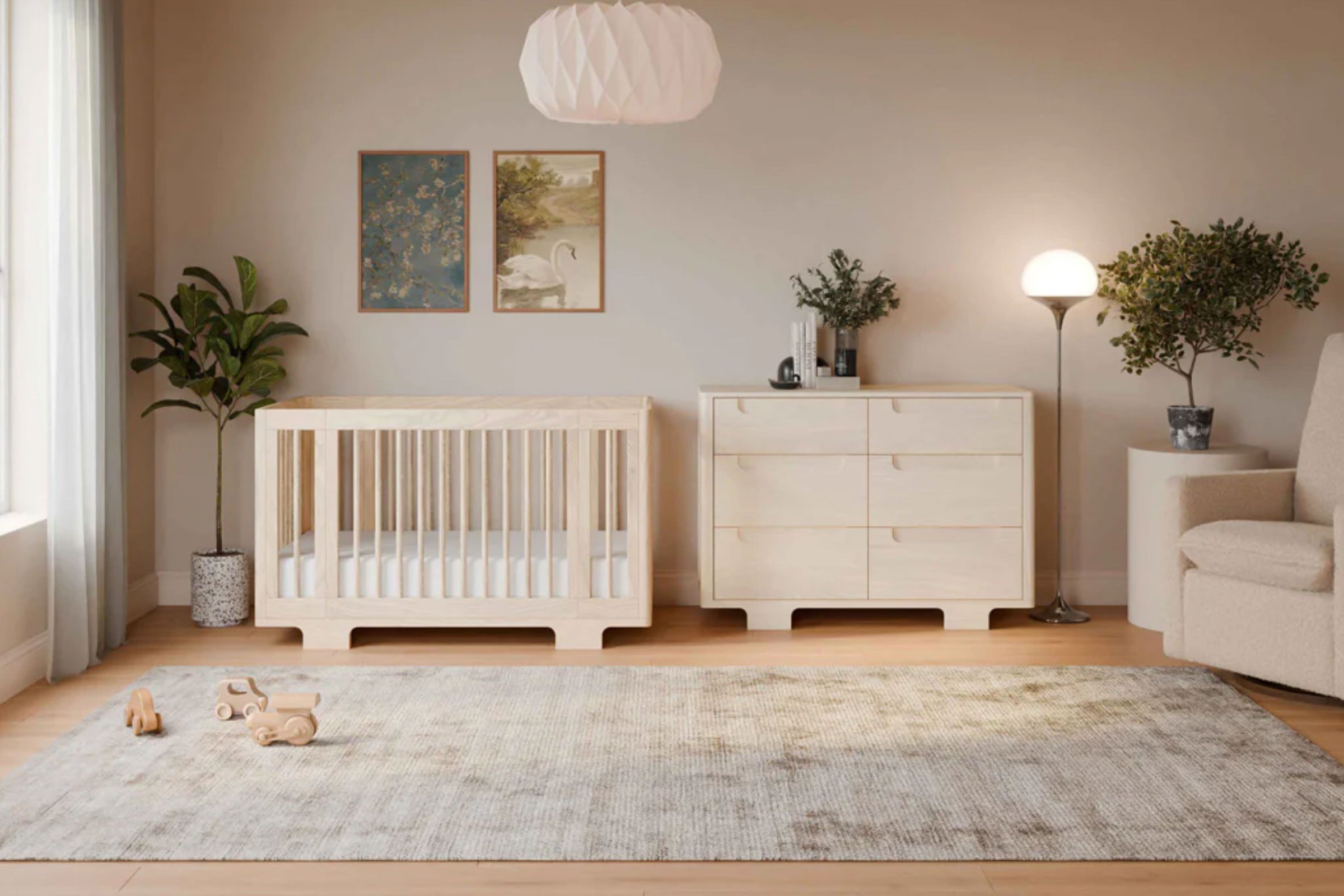 Babyletto Yuzu 8-in-1 Convertible Crib White And Natural#color_washed