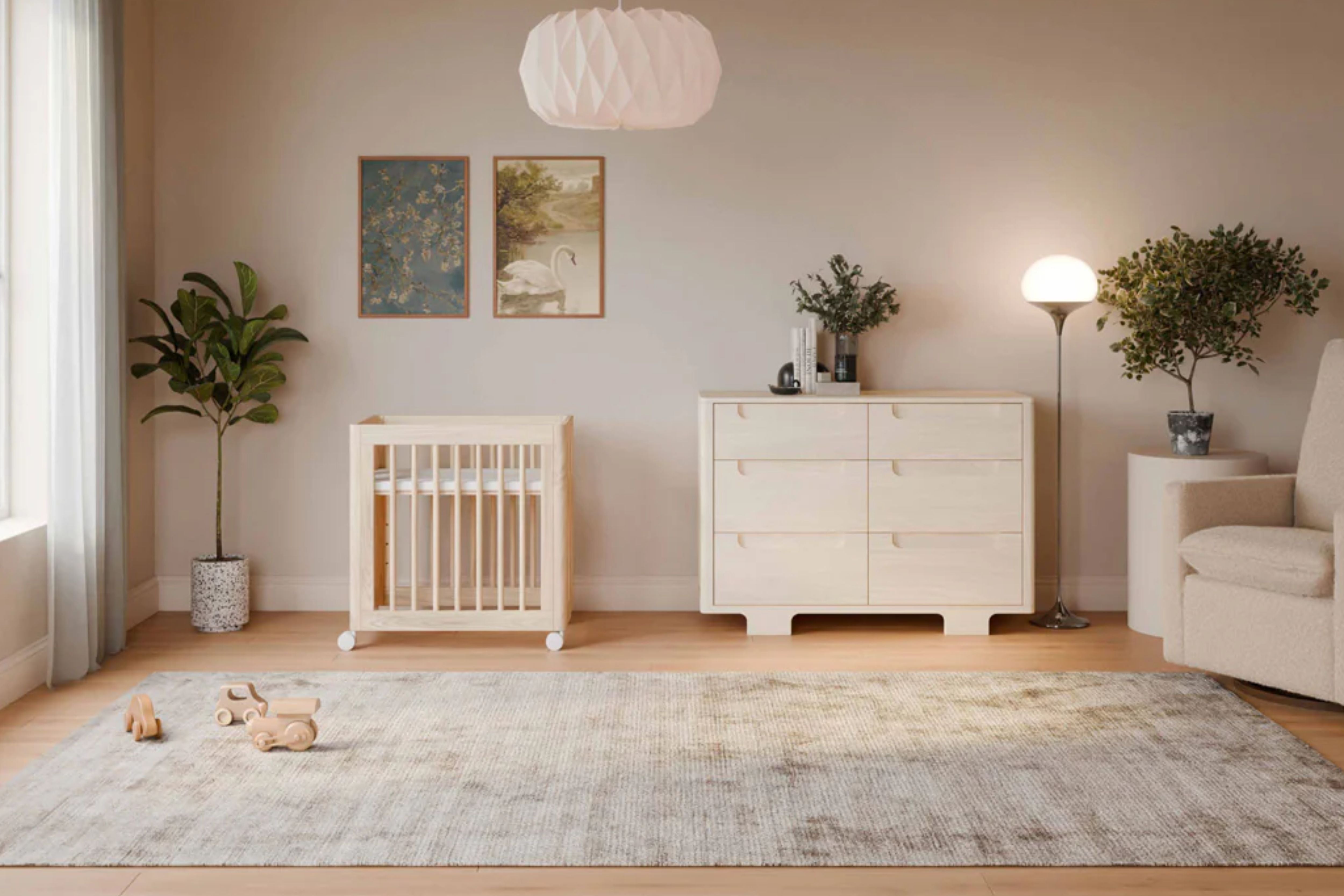 Babyletto Yuzu 8-in-1 Convertible Crib White And Natural#color_washed