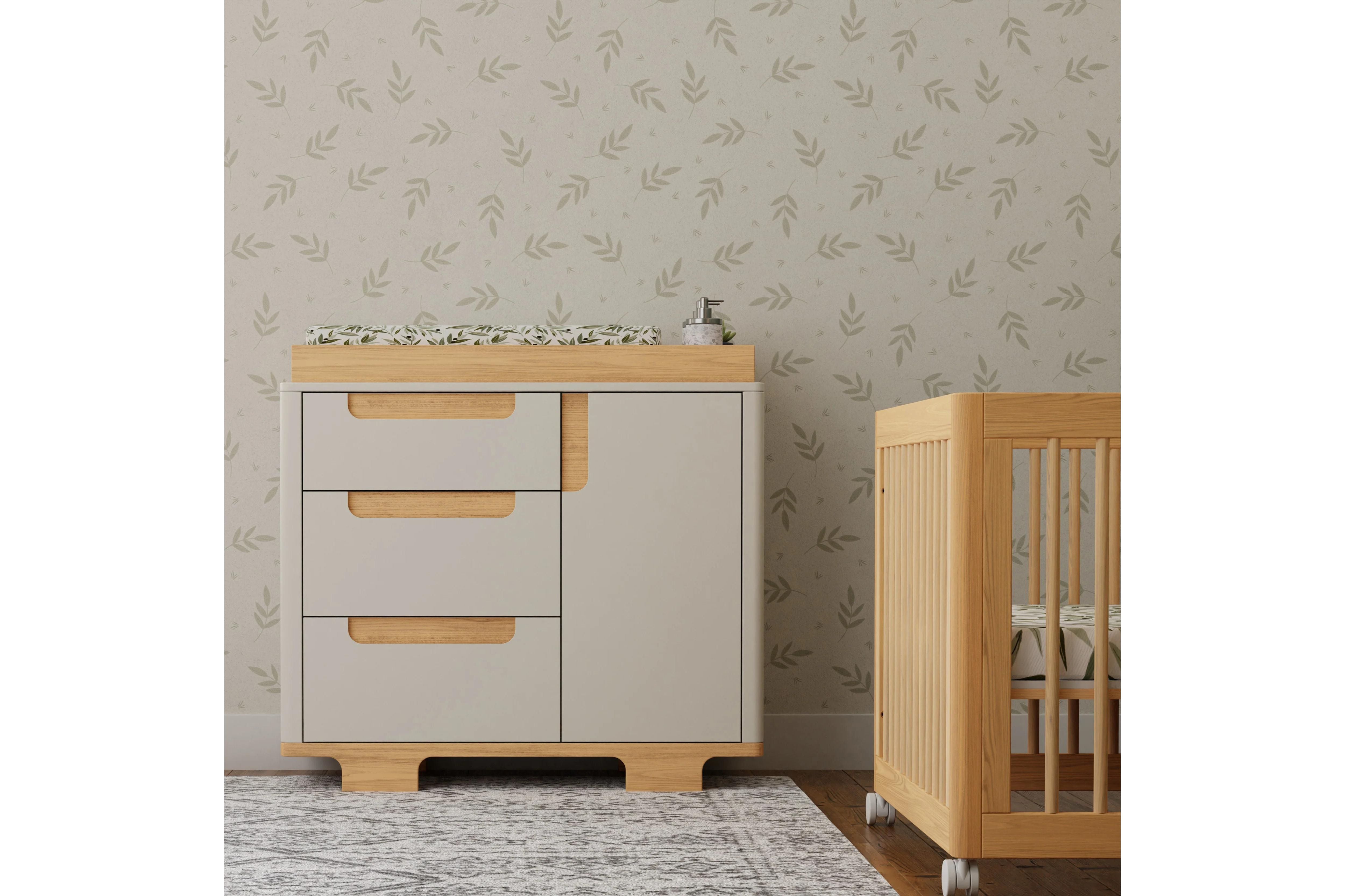 Babyletto Yuzu 3-Drawer Dresser White and Natural#color_white-and-natural