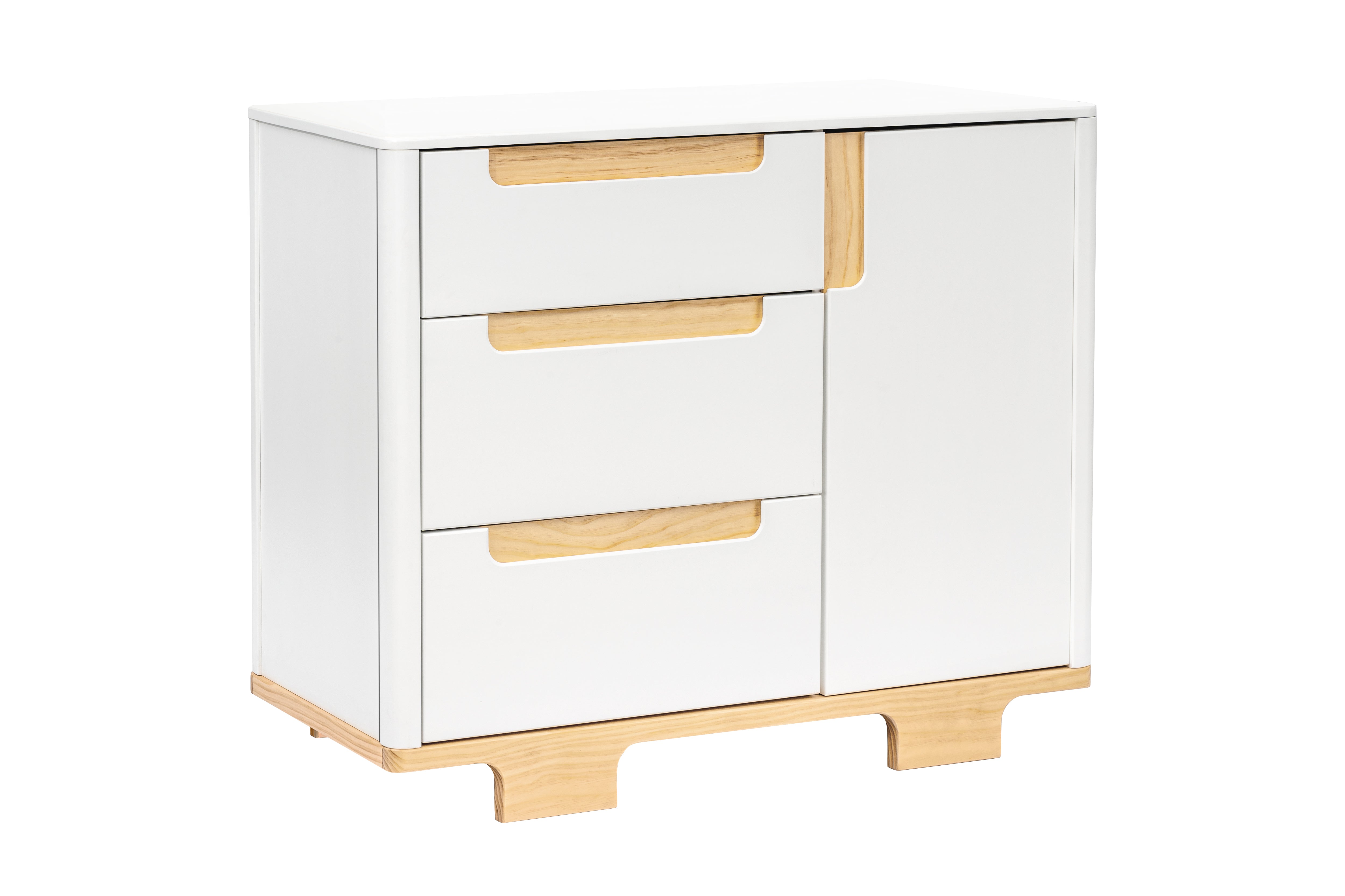 Babyletto Yuzu 3-Drawer Dresser White and Natural#color_white-and-natural