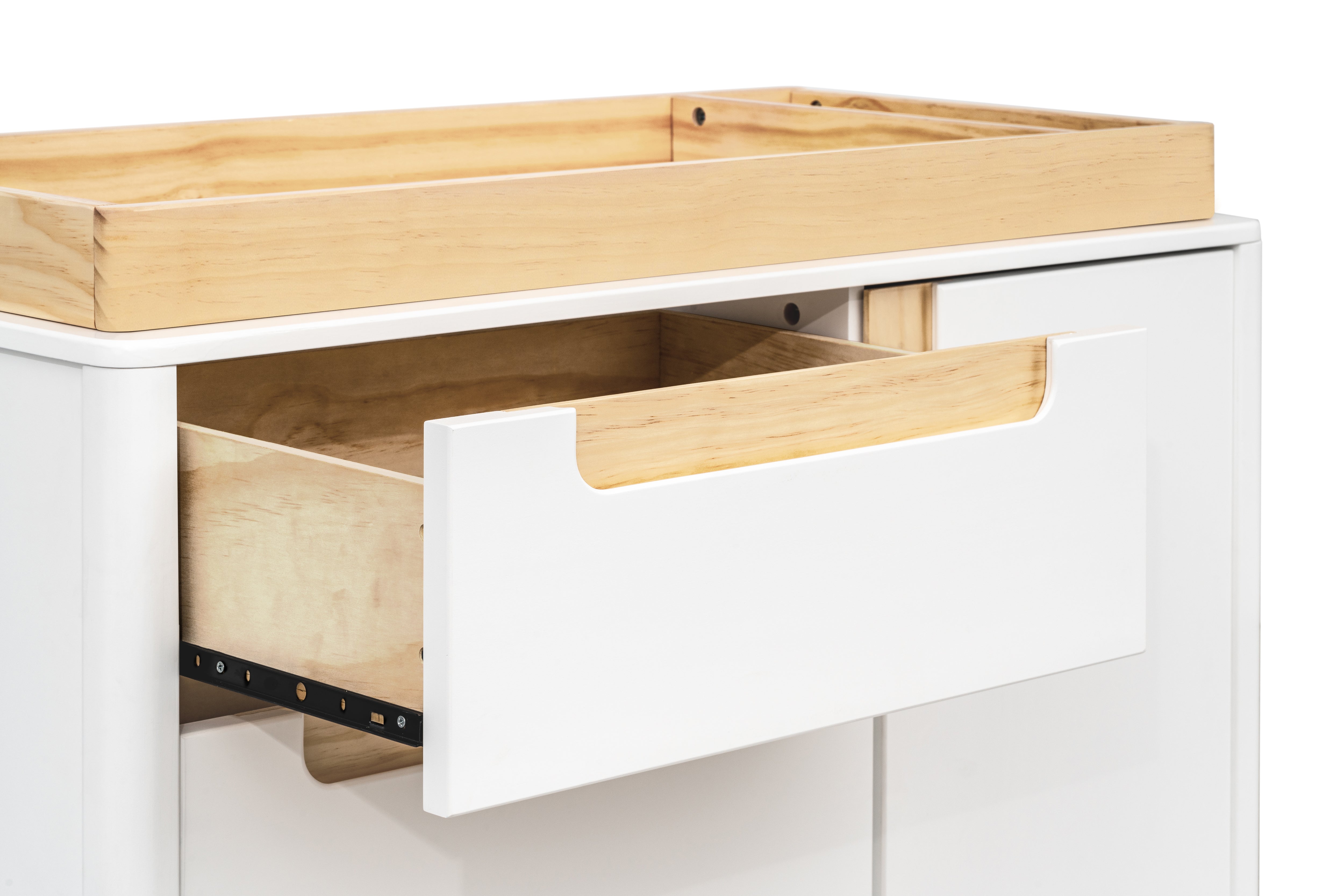 Babyletto Yuzu 3-Drawer Dresser White and Natural#color_white-and-natural