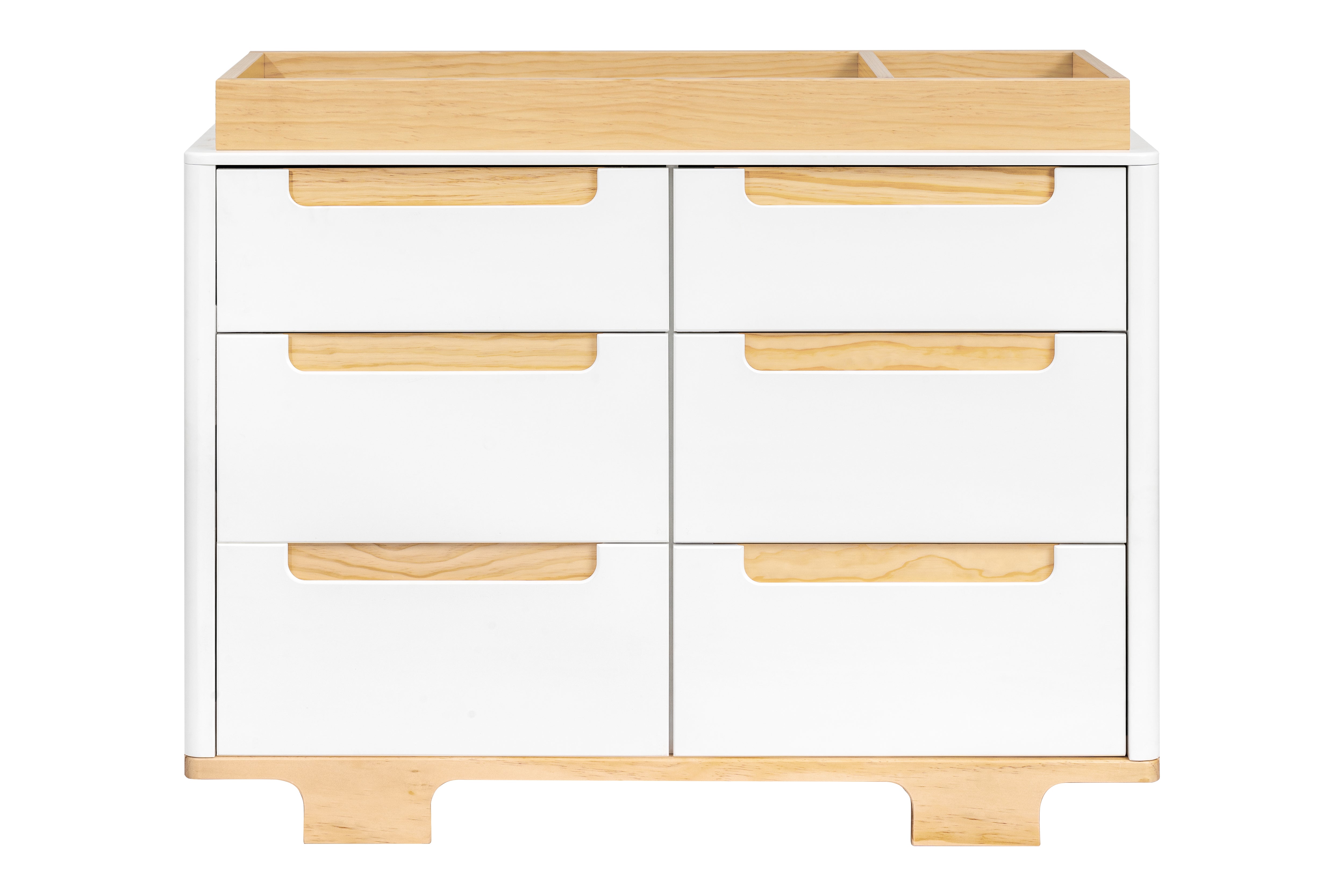 Babyletto Yuzu 6-Drawer Dresser White Natural#color_white-and-natural