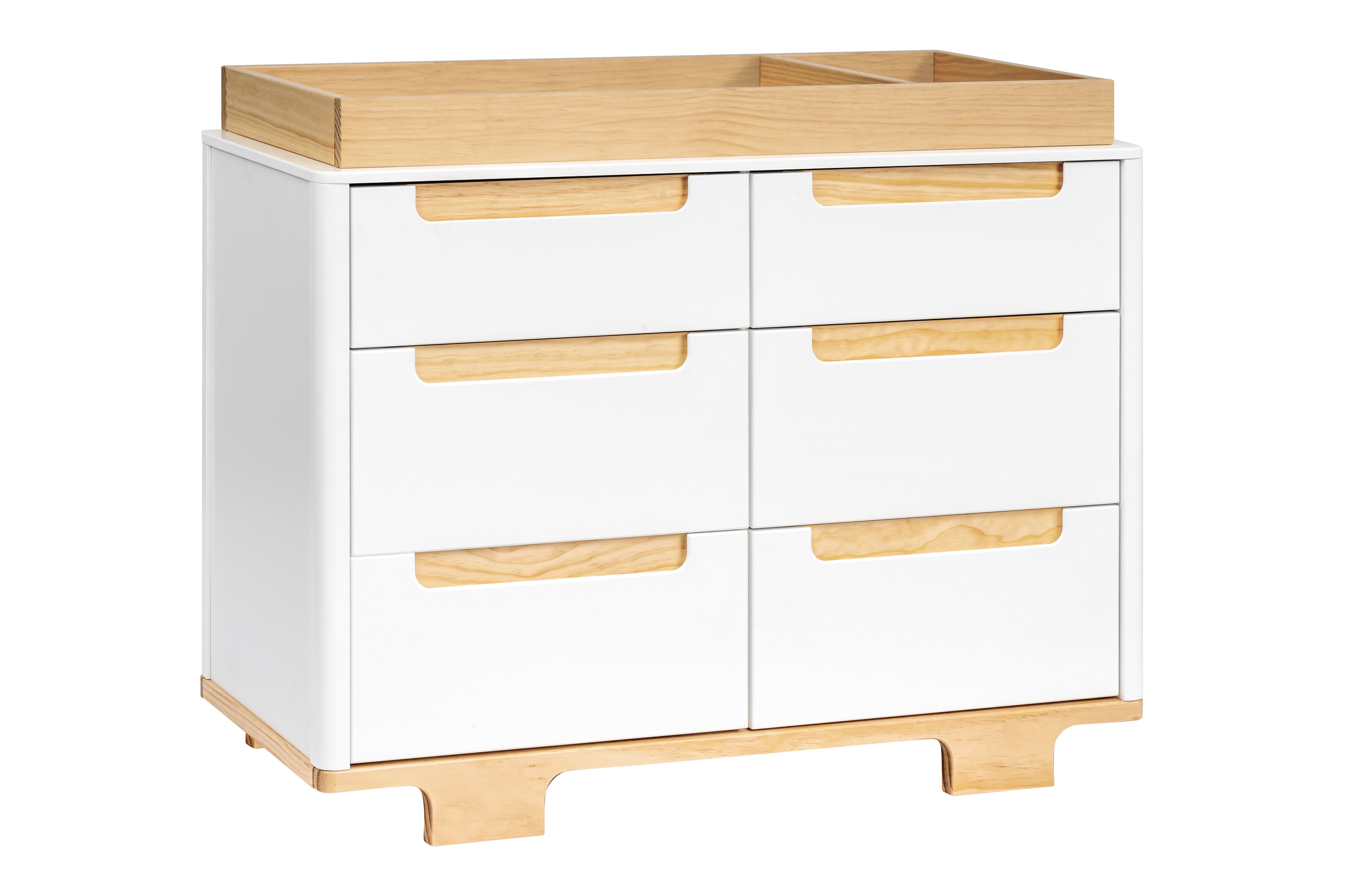 Babyletto Yuzu 6-Drawer Dresser White Natural#color_white-and-natural