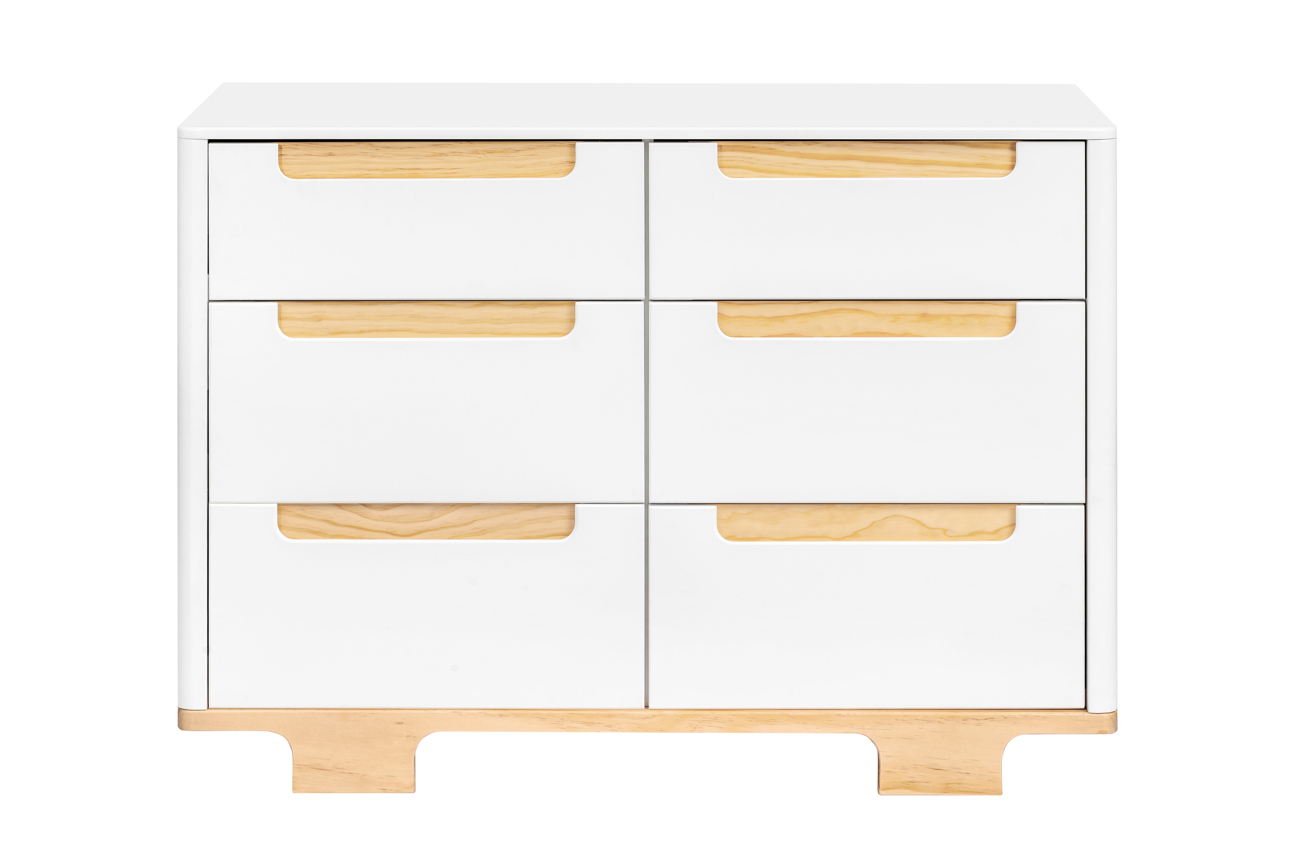 Babyletto Yuzu 6-Drawer Dresser White Natural#color_white-and-natural