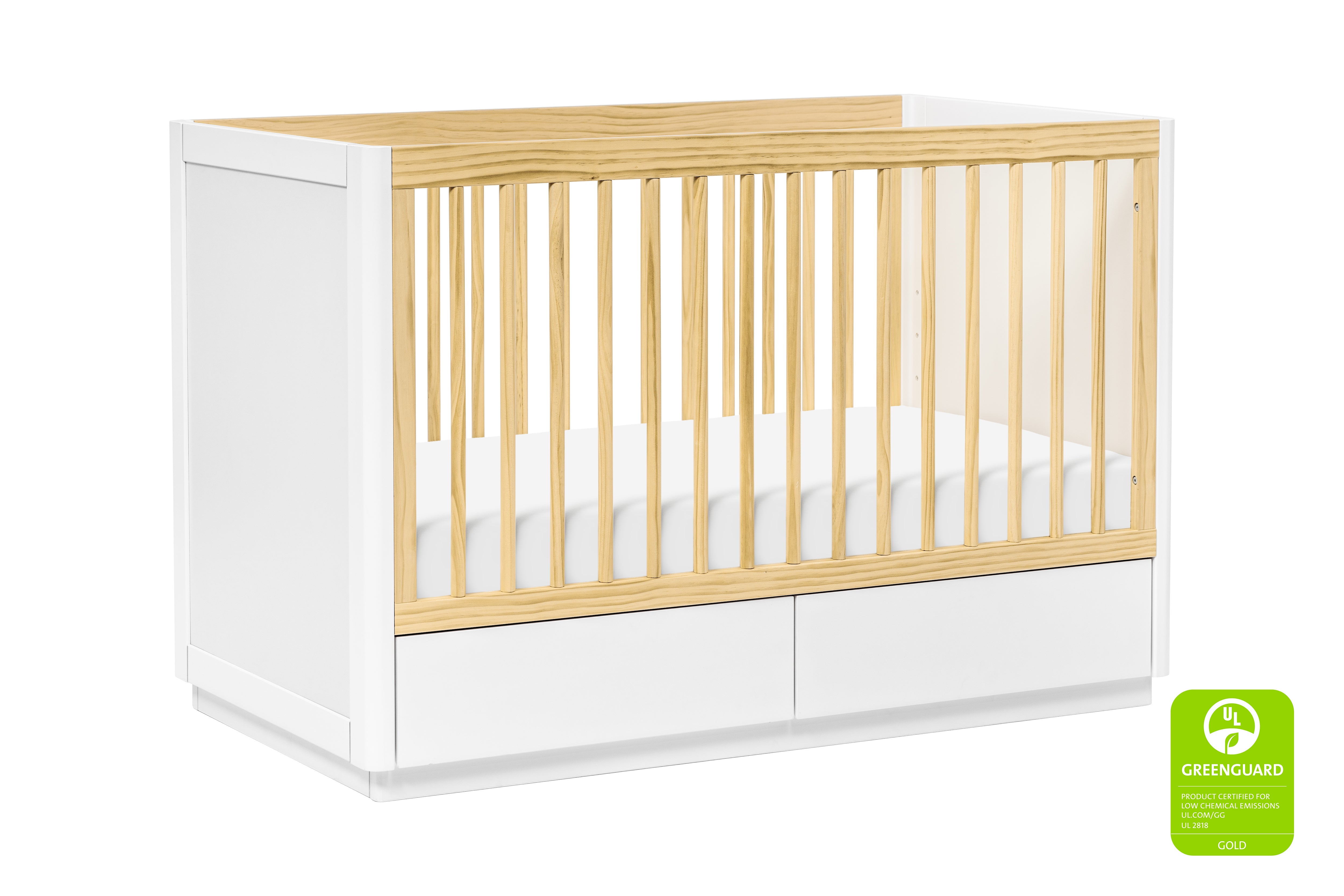 Babyletto Bento 3-in-1 Convertible Storage Crib White Natural#color_white-and-natural