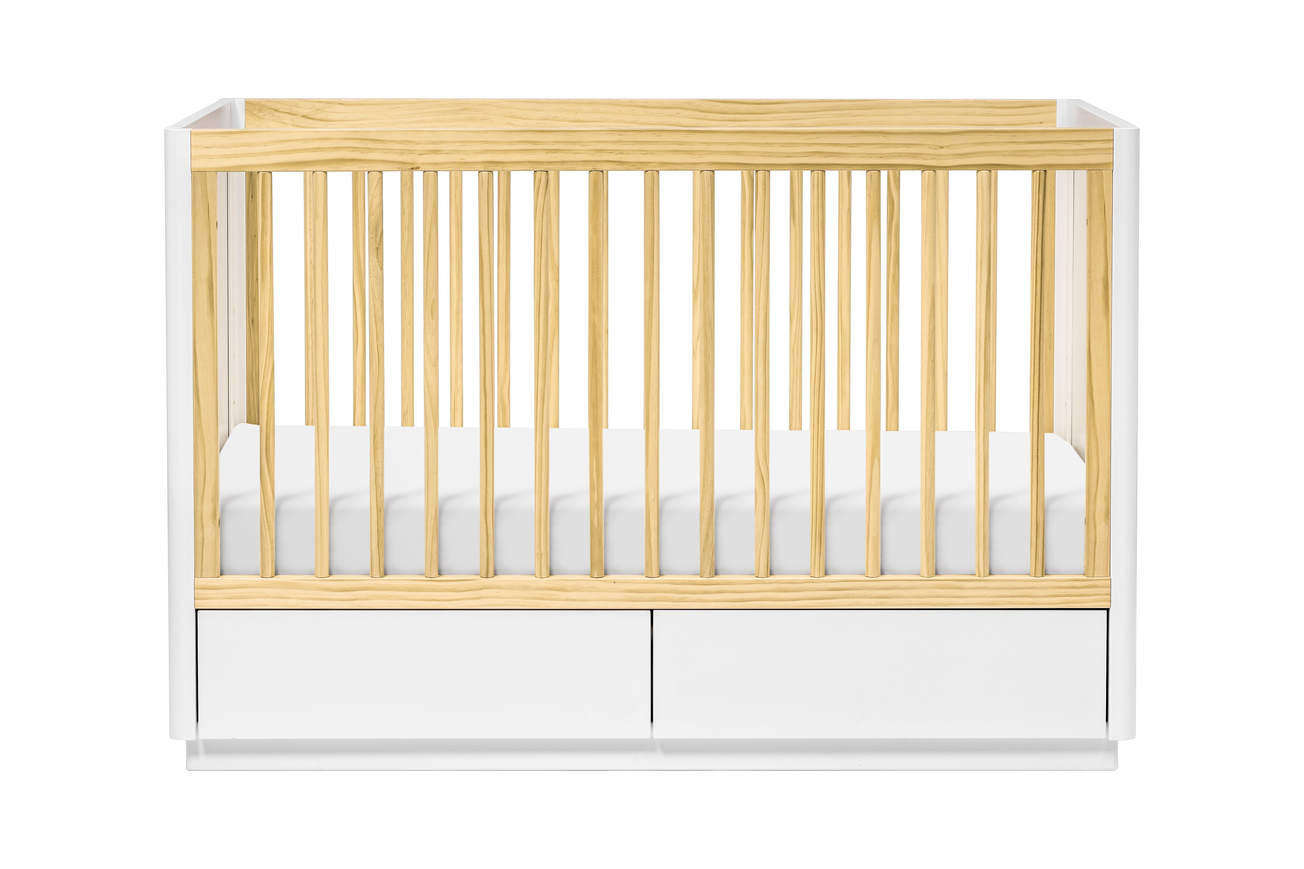 Babyletto Bento 3-in-1 Convertible Storage Crib White Natural#color_white-and-natural