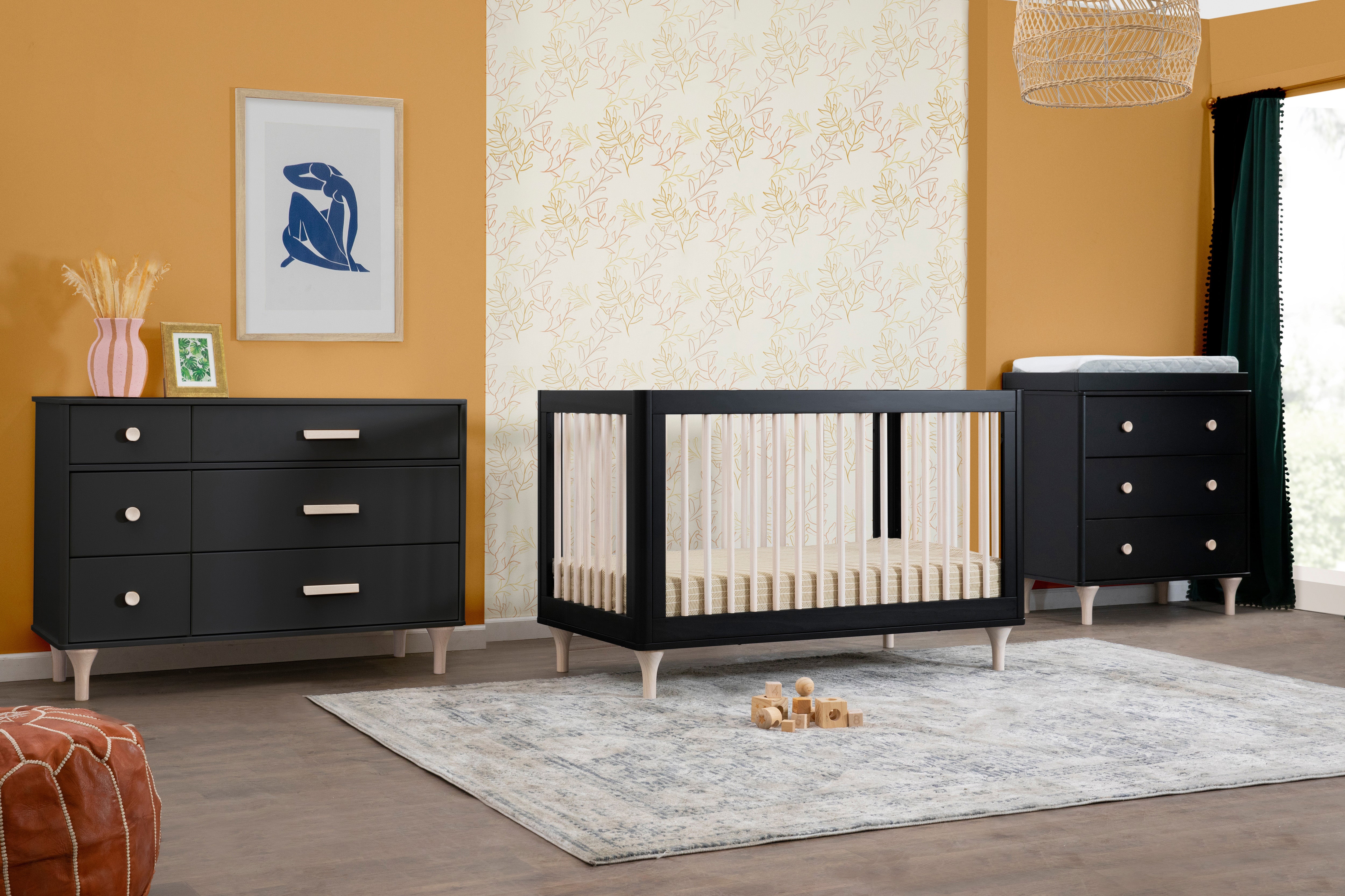 Babyletto Lolly Crib Black Washed#color_black-and-washed