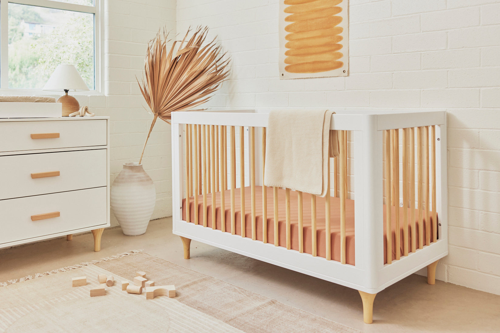 Babyletto Lolly Crib White Natural#color_white-and-natural