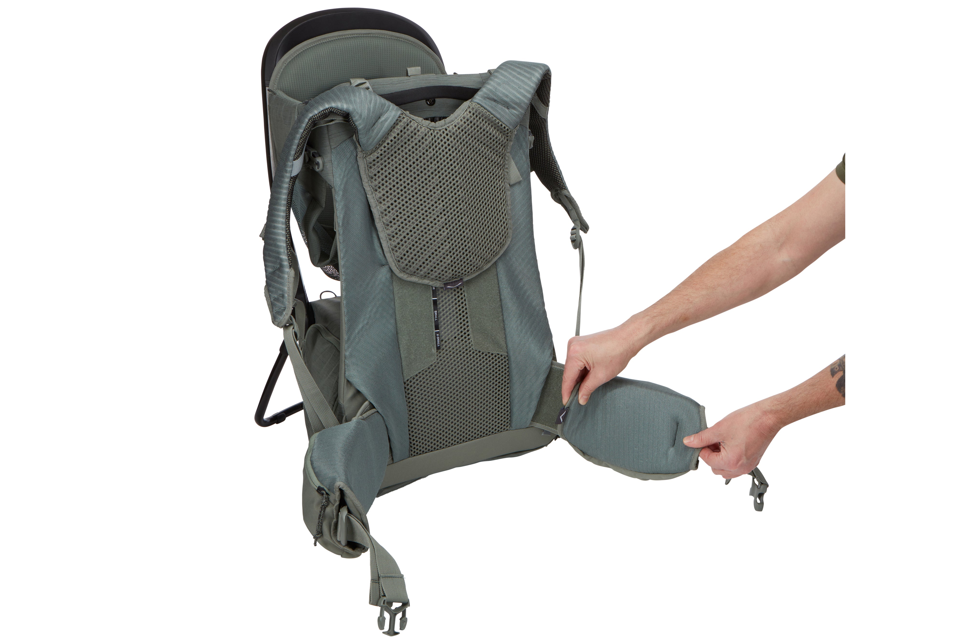 Thule Child Carrier Backpack Sapling adjustable padding Agave Green