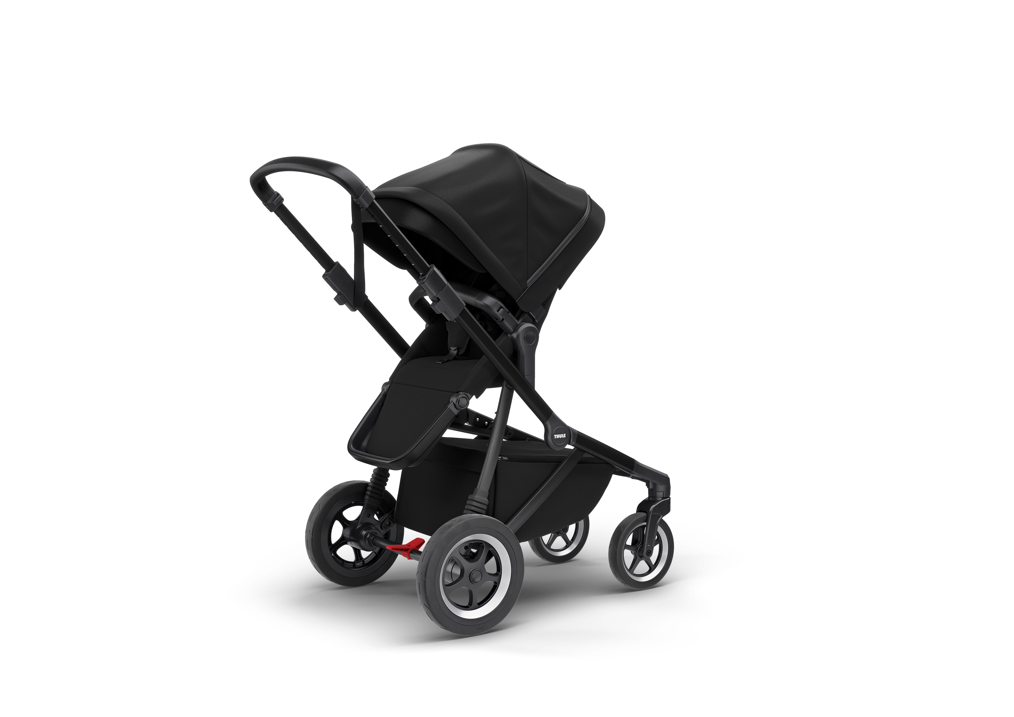Thule Sleek Convertible Single to Double Urban Stroller Black Reversible seat
