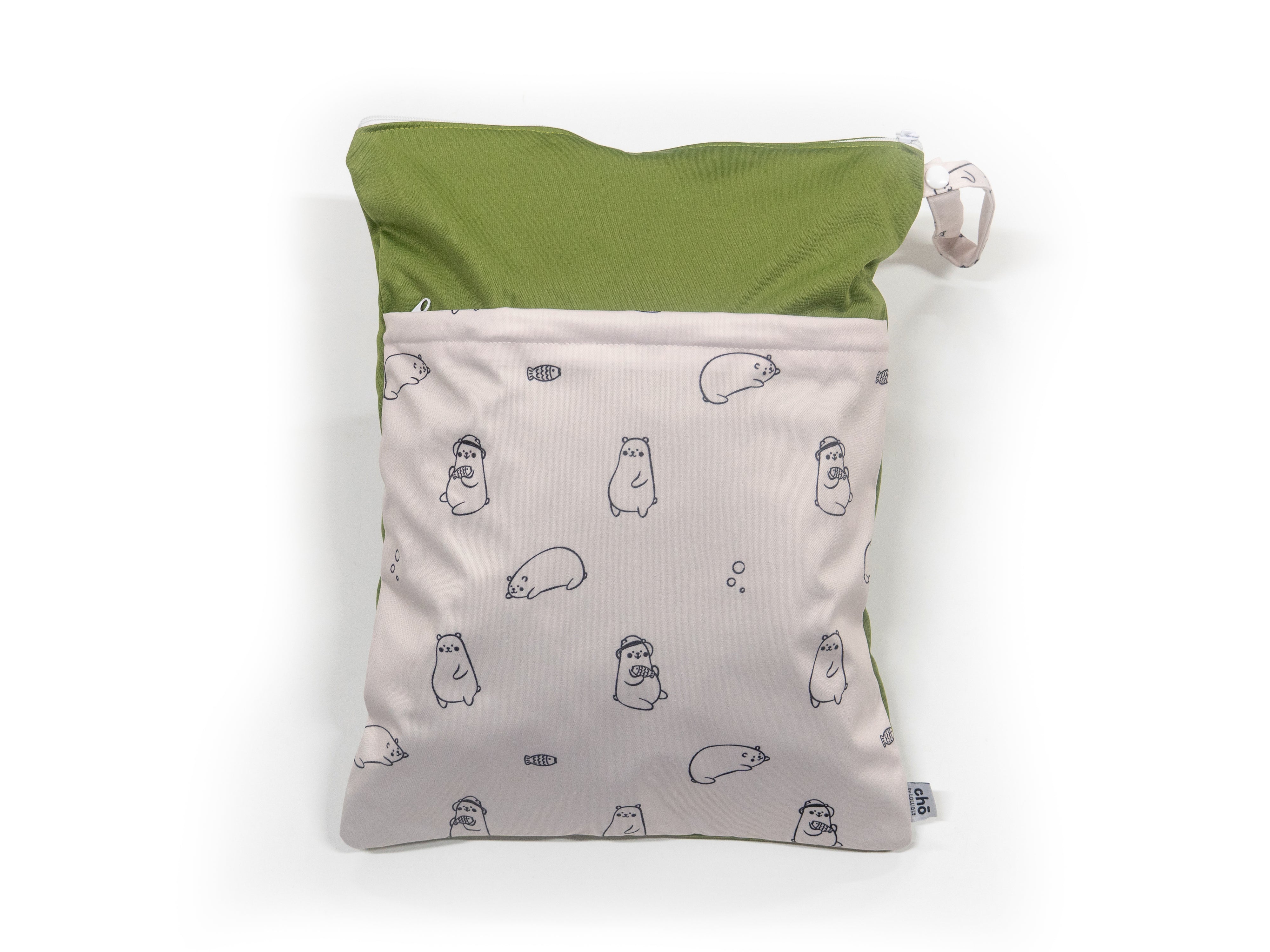 maru bear olive waterproof wet bag