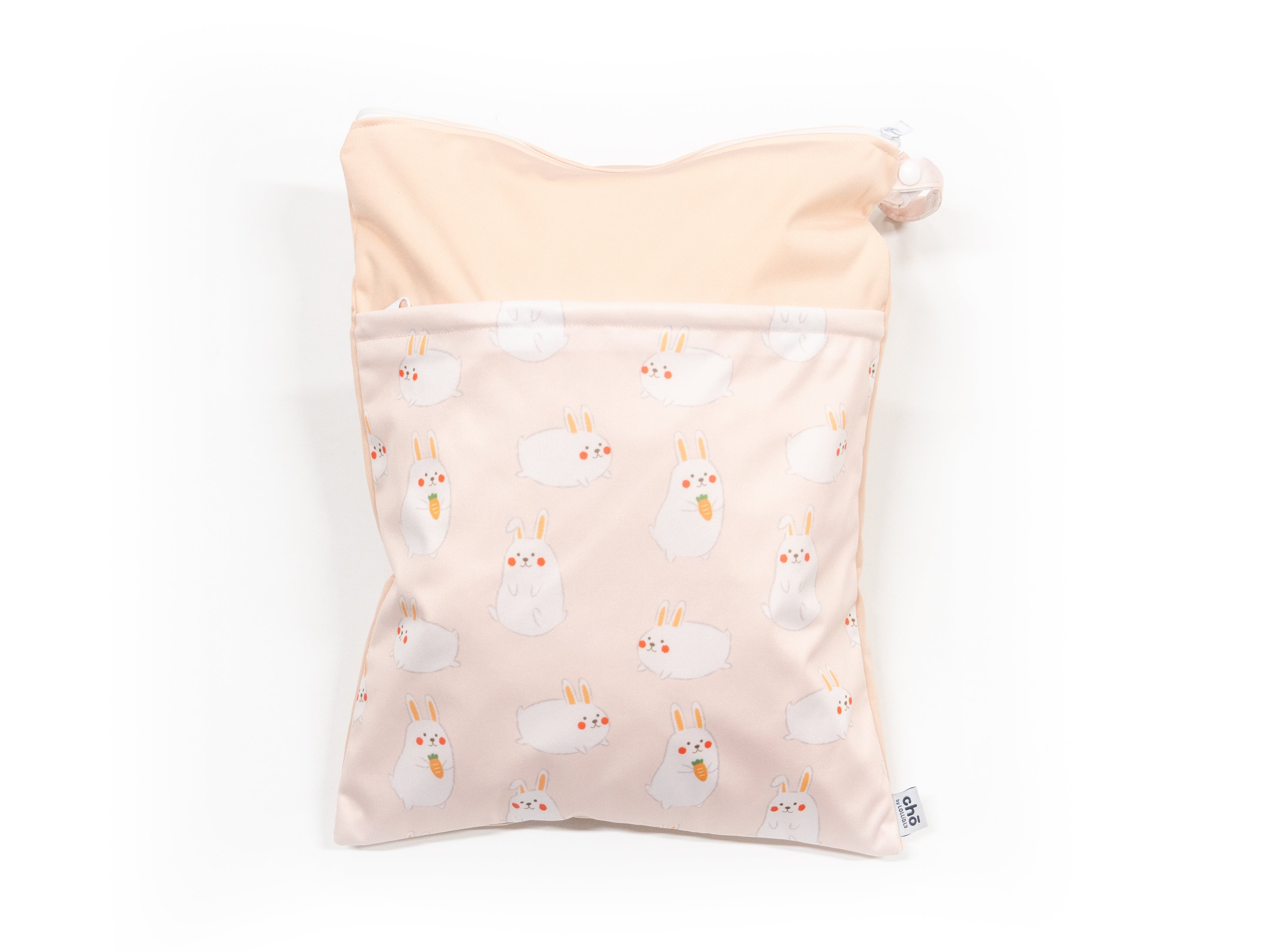 momo bunny waterproof diaper wet bag peach