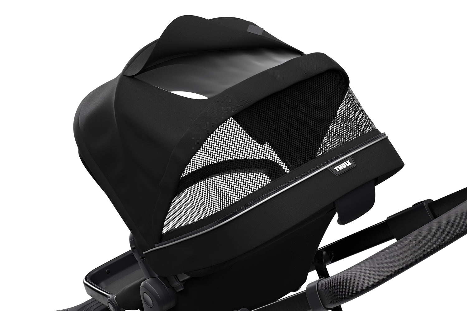 Thule Sleek Convertible Single to Double Urban Stroller Black Canopy