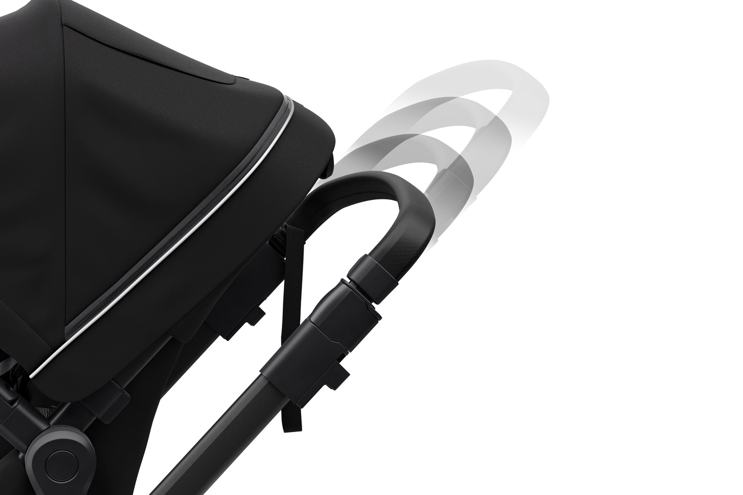 Thule Sleek Convertible Single to Double Urban Stroller Black Adjustable handle