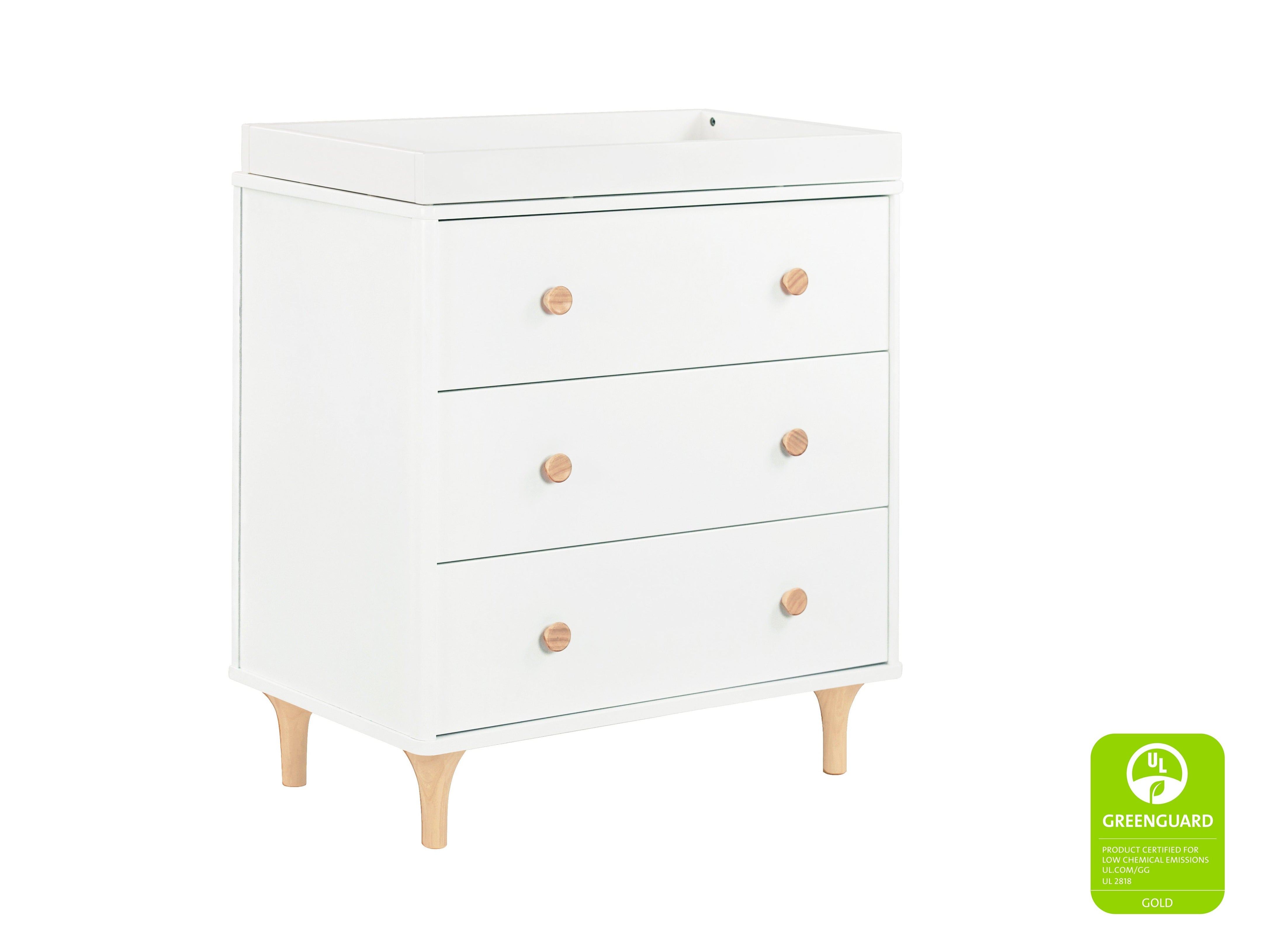 Babyletto Lolly 3-Drawer Dresser White and Natural#color_white-and-natural