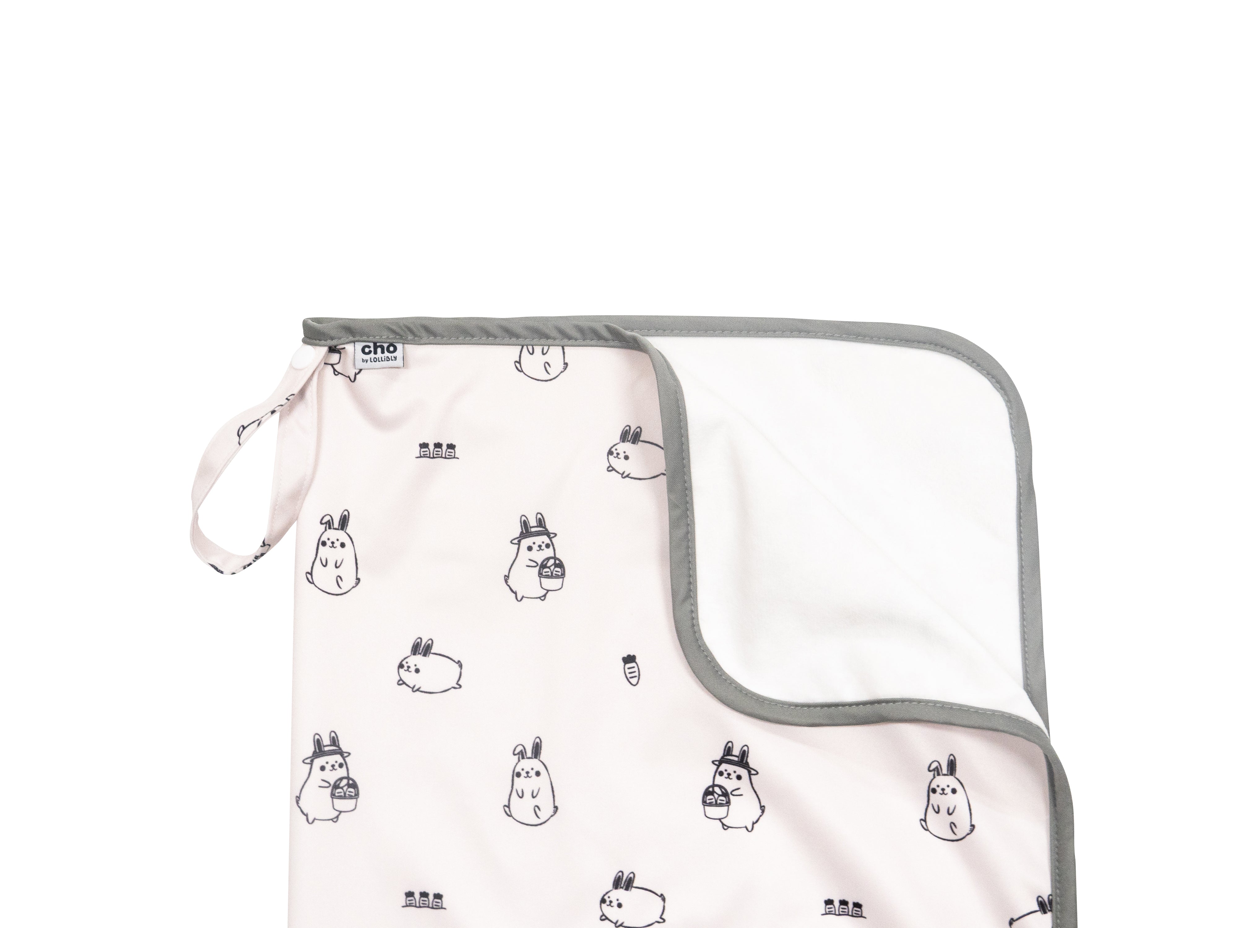 lollibly cho changing pad momo bunny slate