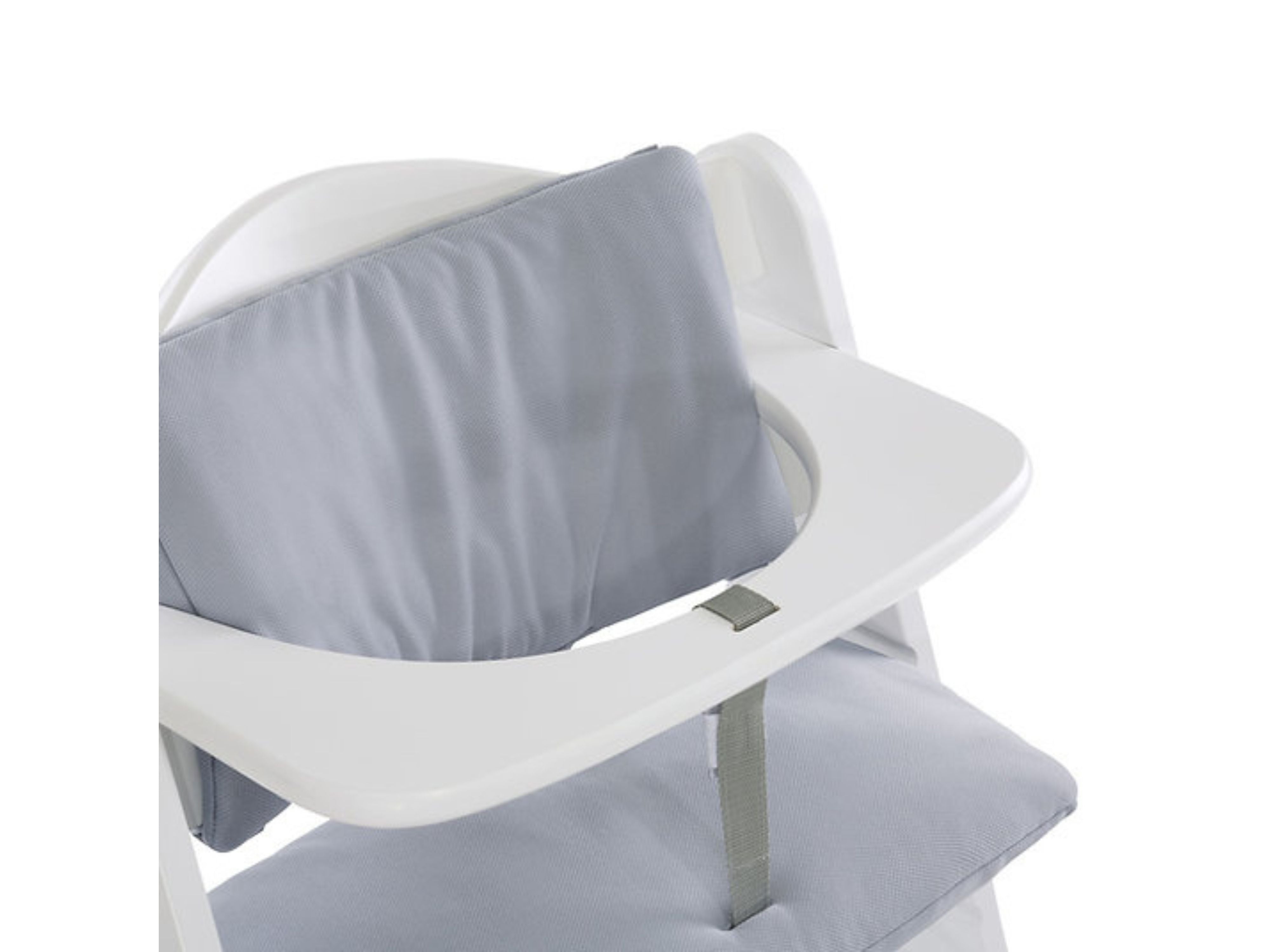 close up of hauck high chair pad stretch grey