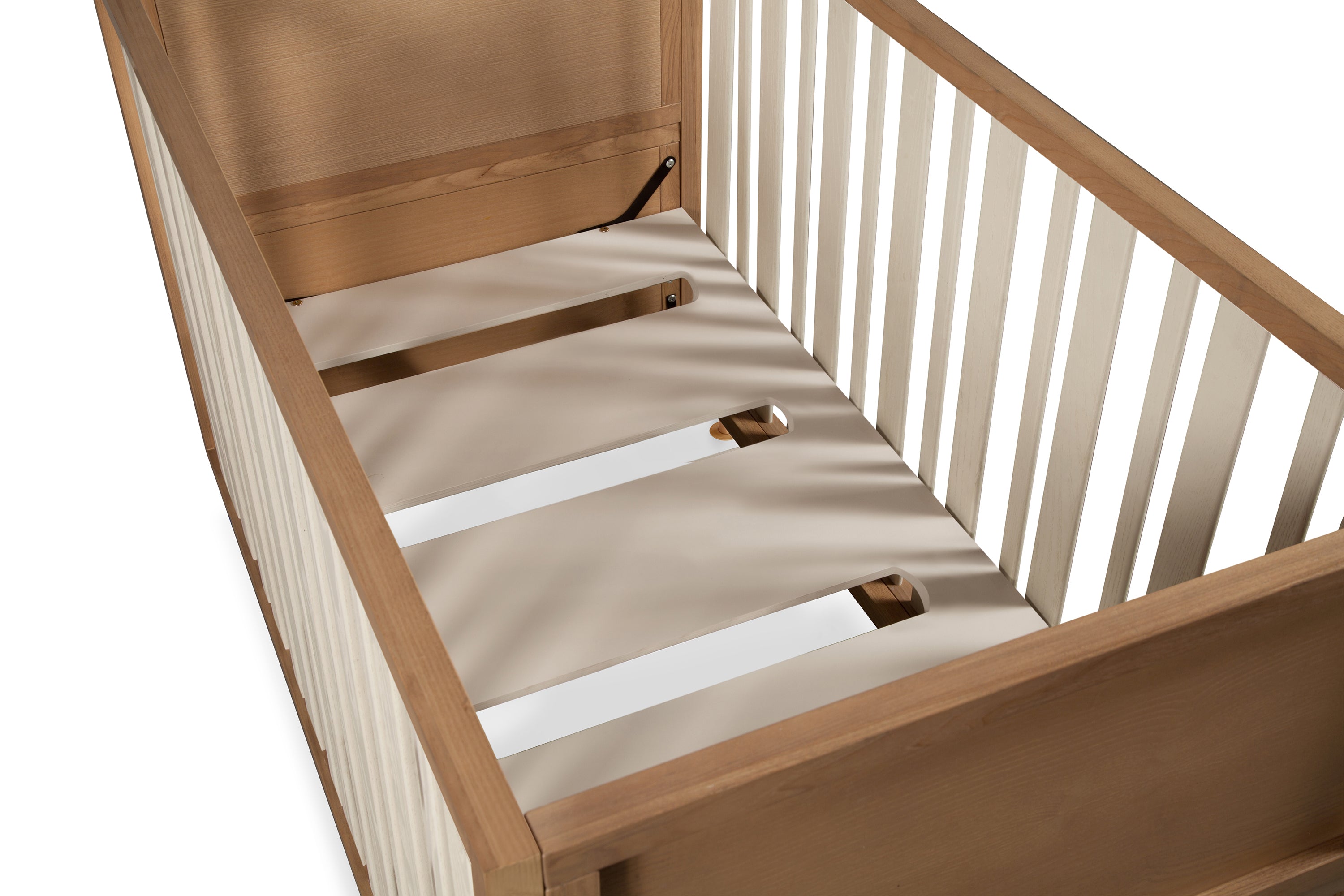 Nursery Works Novella 3-in-1 Convertible Crib Stained Ash Ivory#color_stained-ash-and-ivory