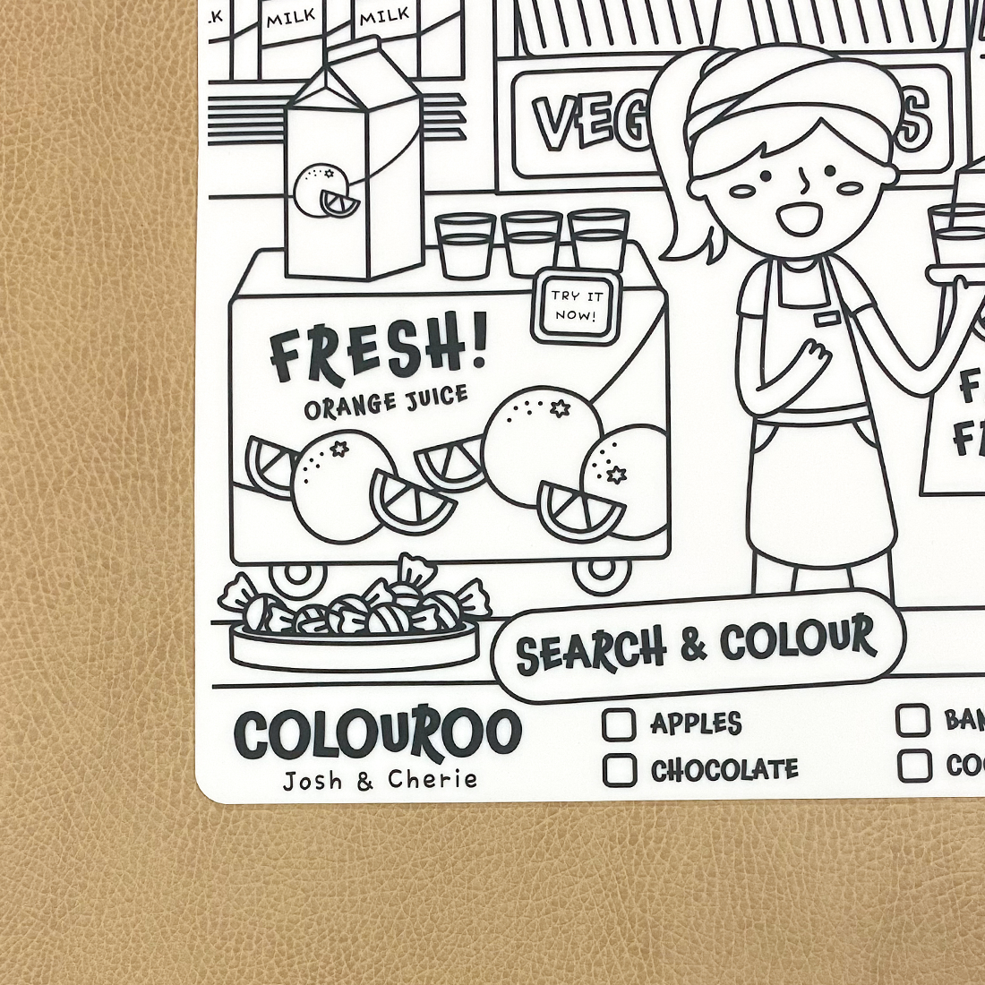 close up of bottom corner of grocery store colouroo mat
