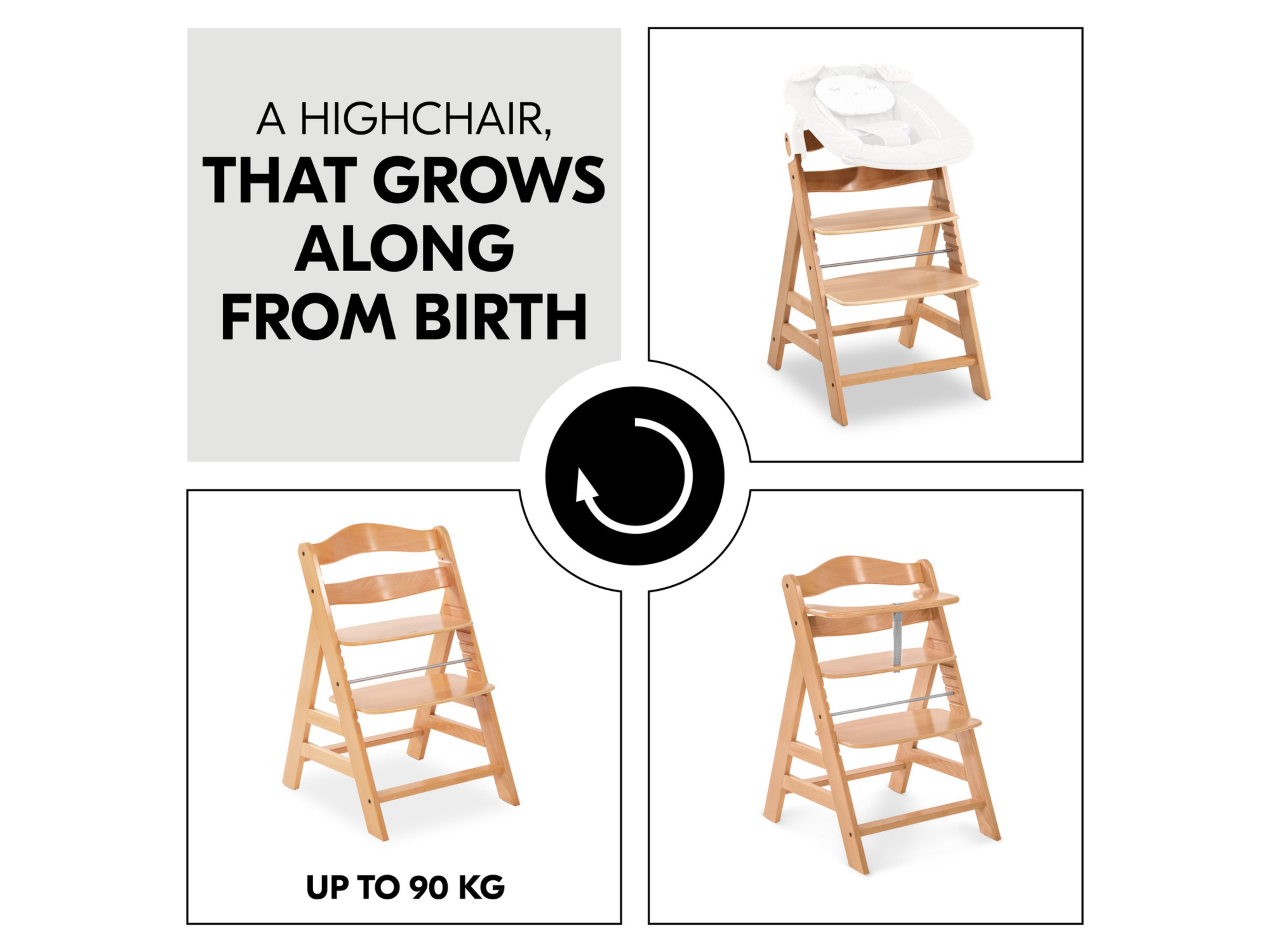hauck alpha high chair grows along from birth