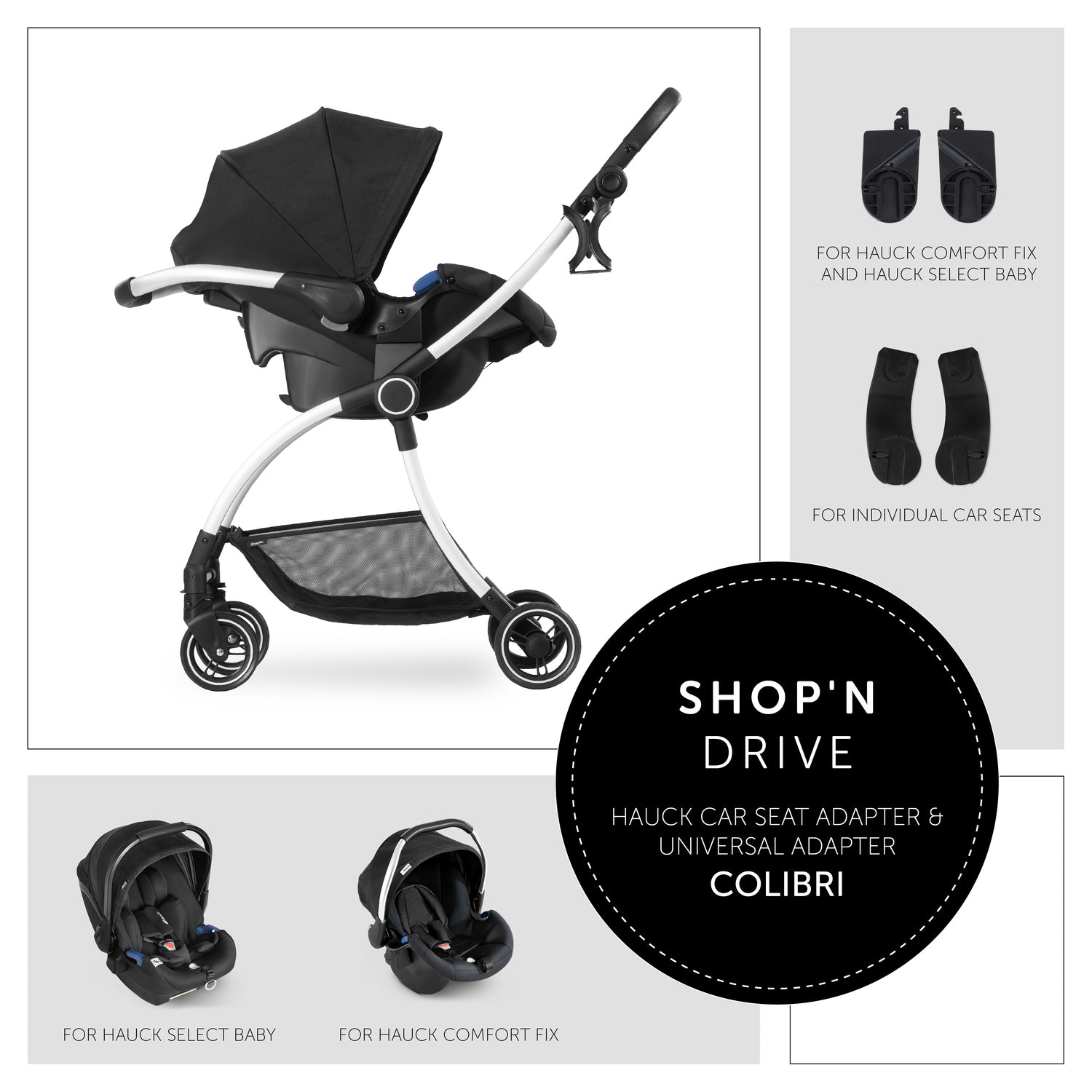 hauck eagle colibri stroller compatible and supports car seats