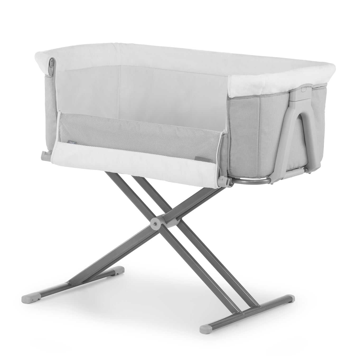 hauck face to me bedside cot with zip down side panel