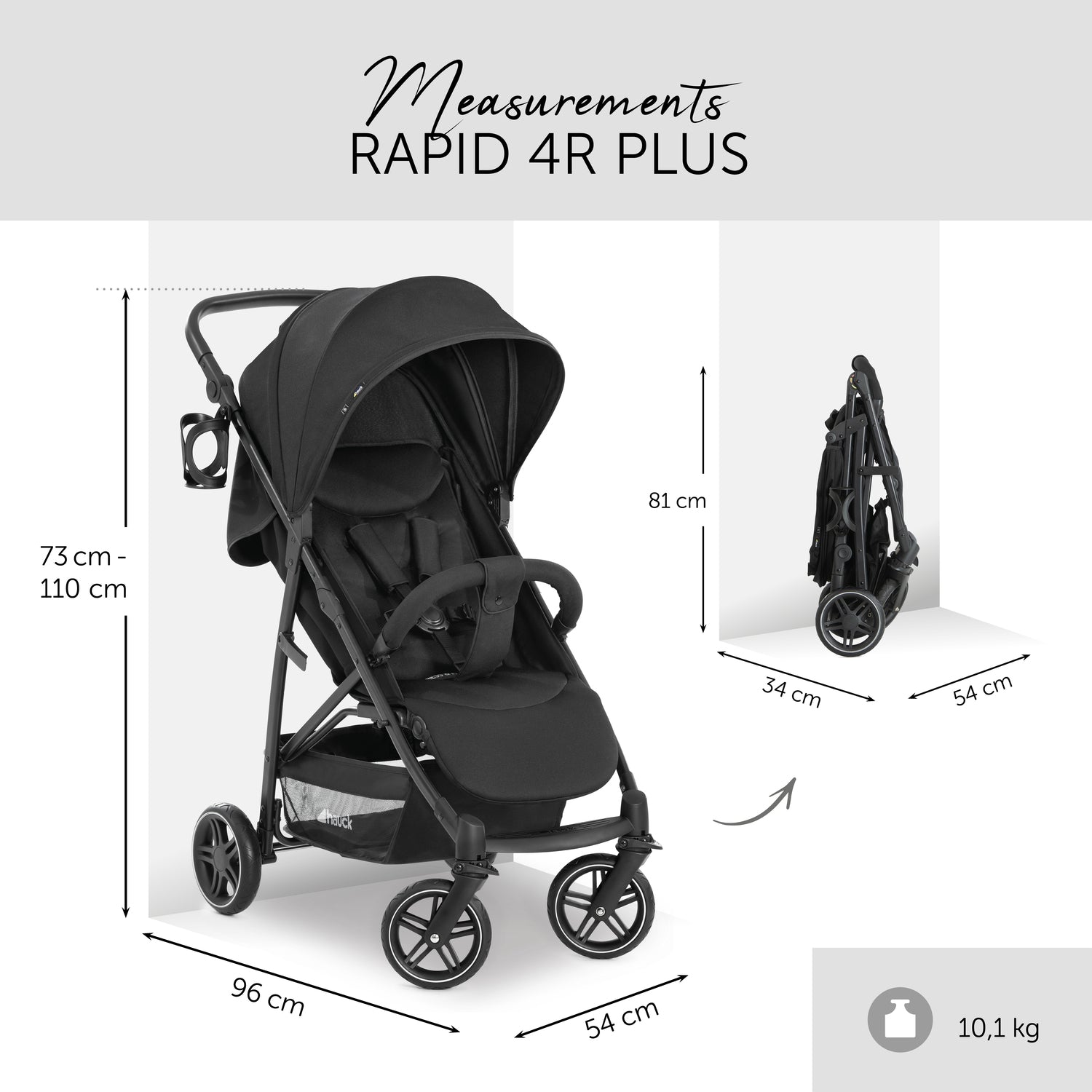 hauck rapid 4r stroller black measurements