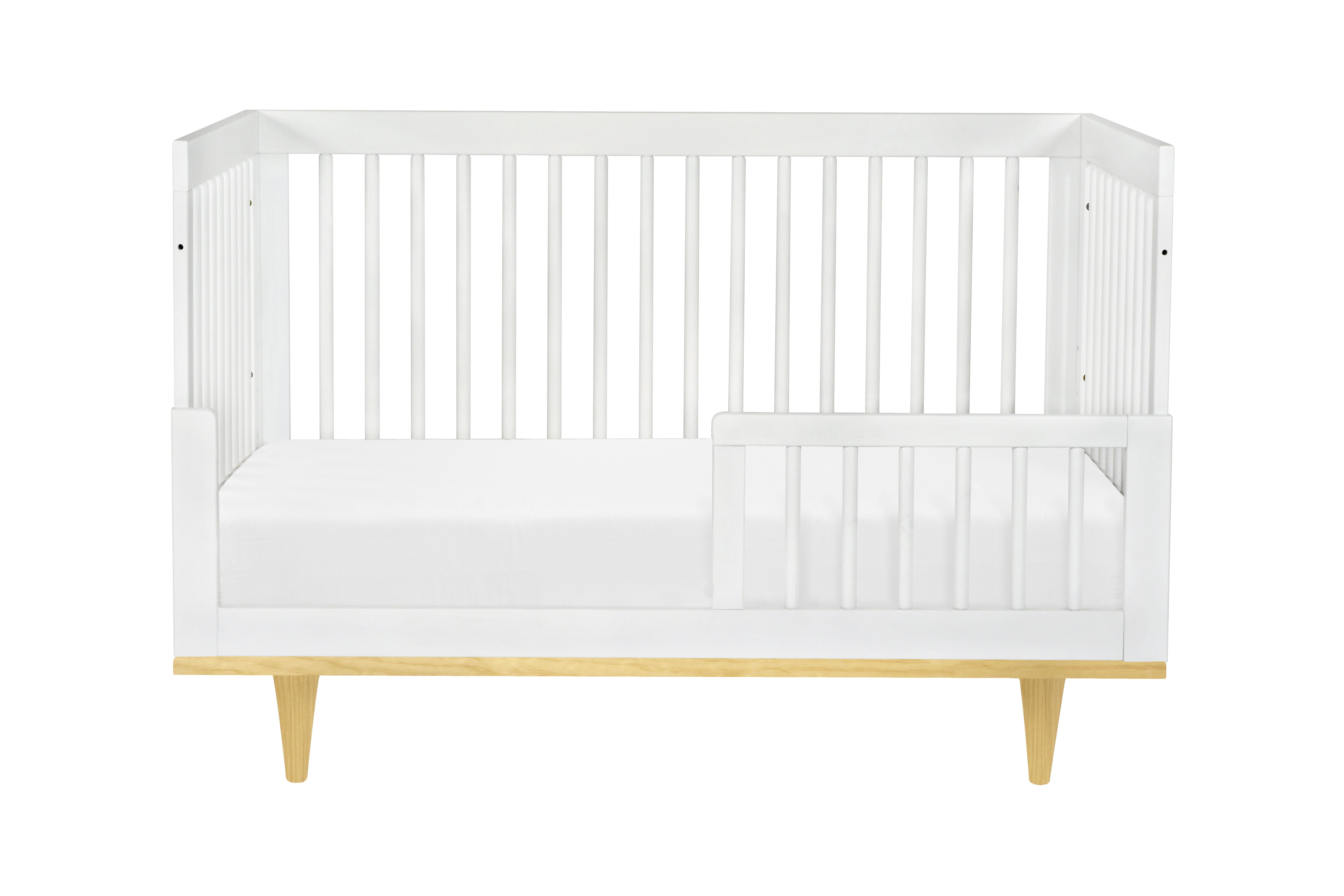 Babyletto Marley 3-in-1 Convertible Crib White Natural#color_white-and-natural