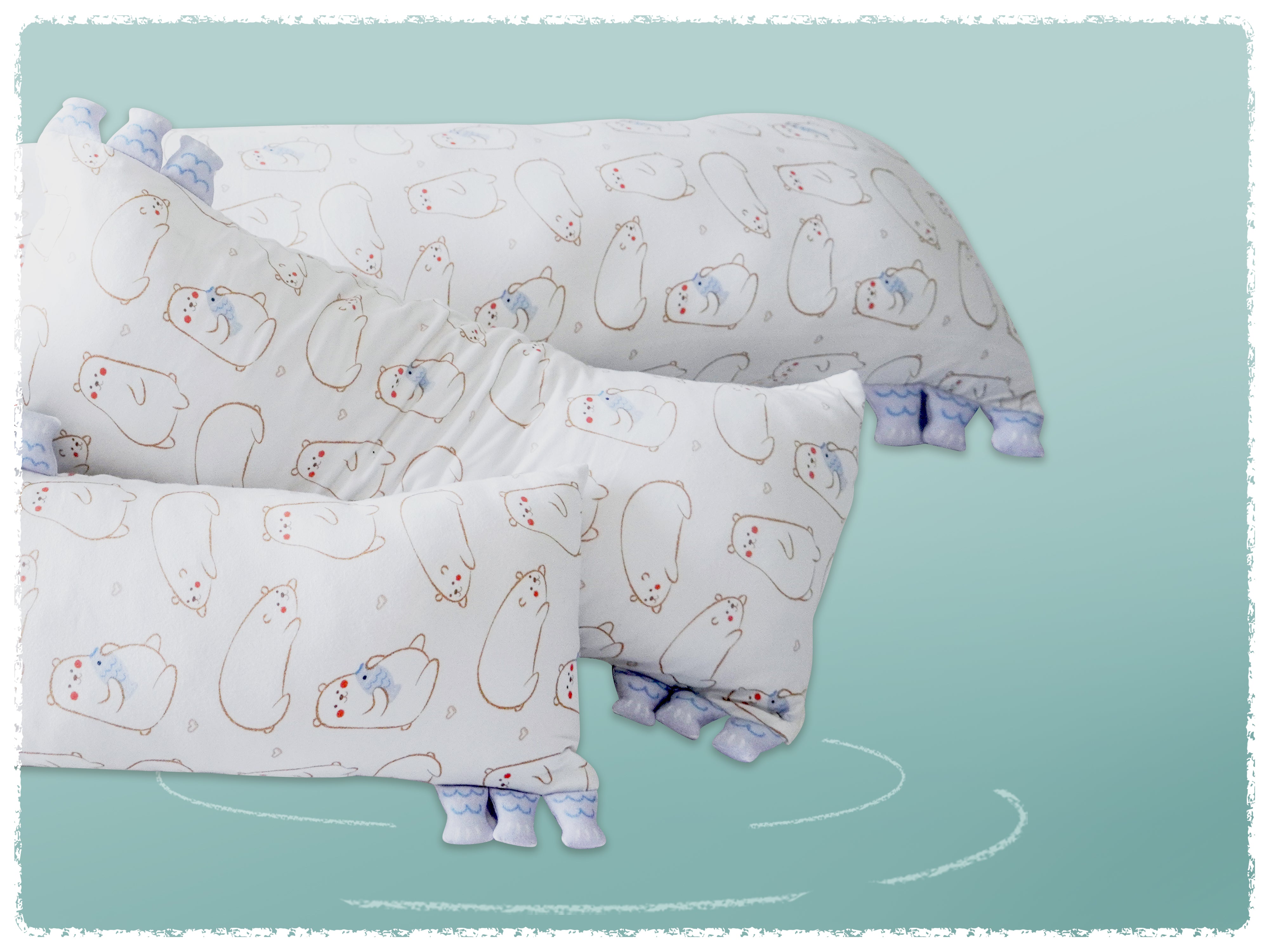 three sizes of cho pillows maru bear