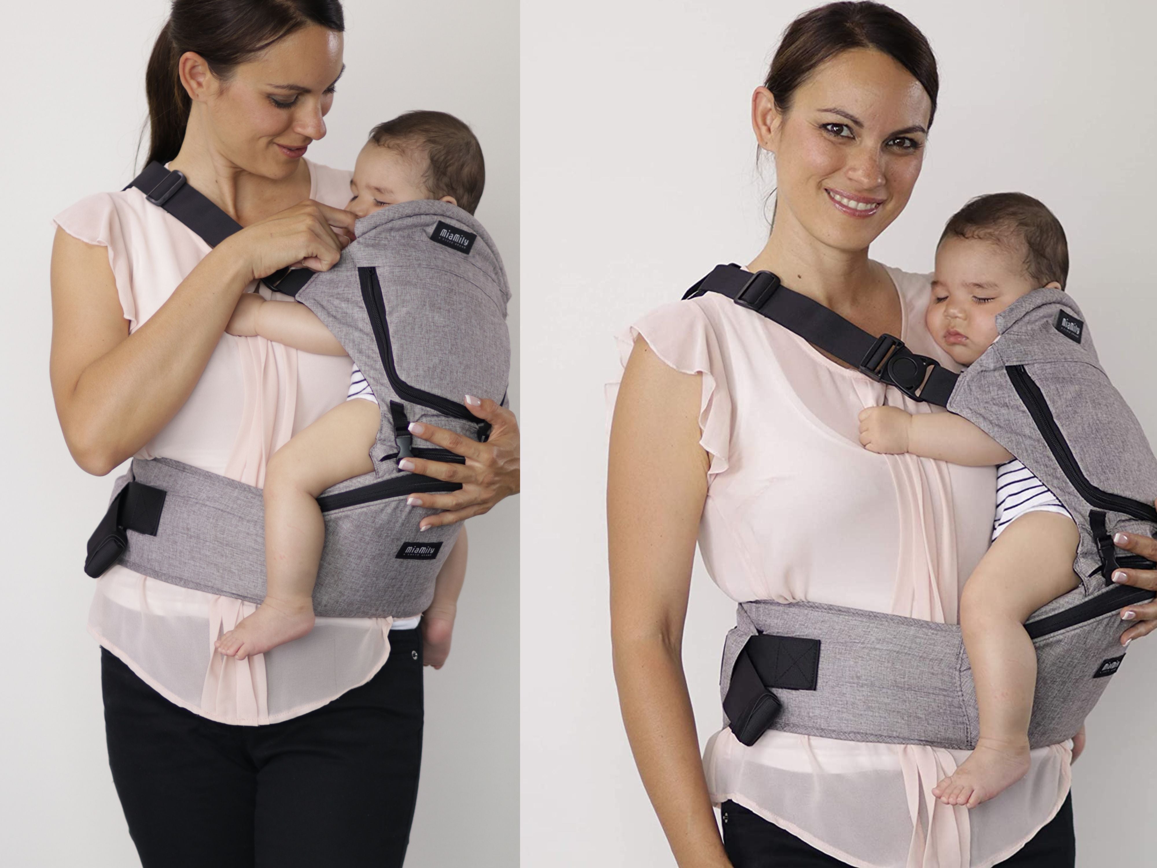 mom using single strap shoulder with sleeping baby