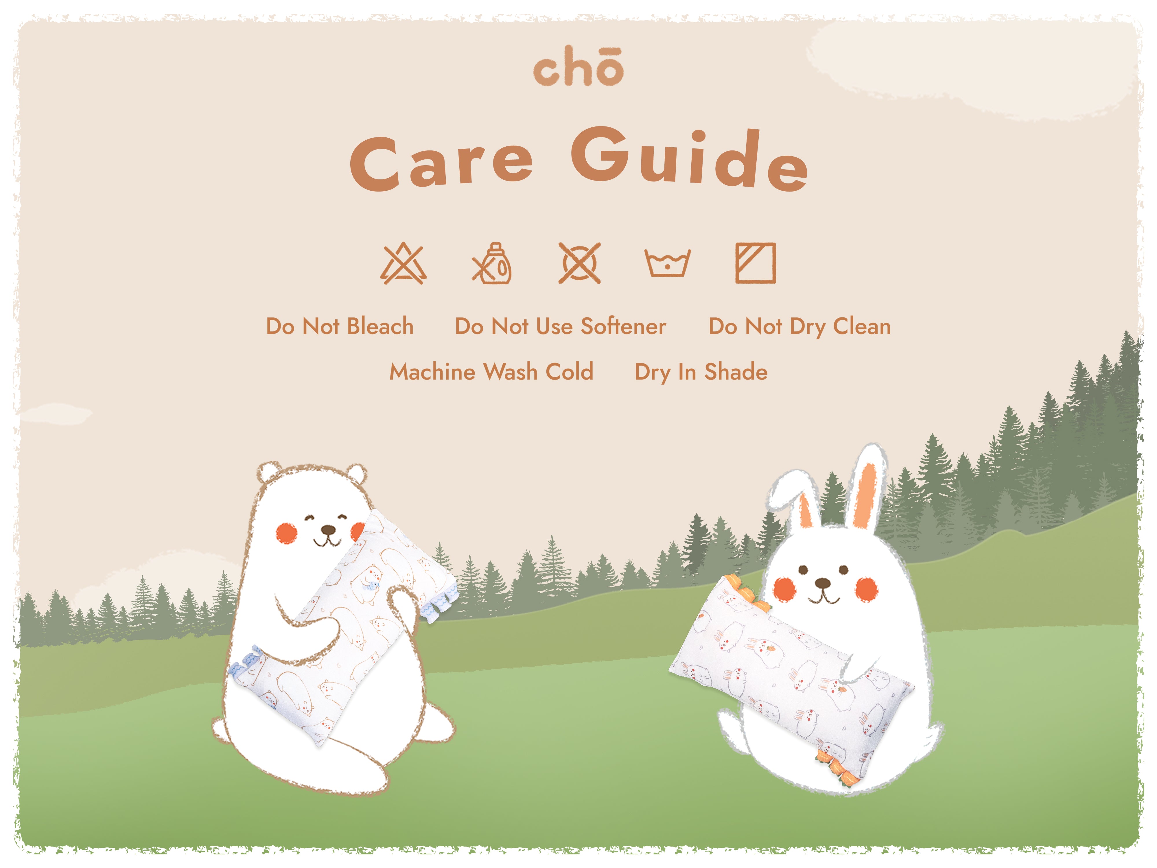 cho pillow care guide 