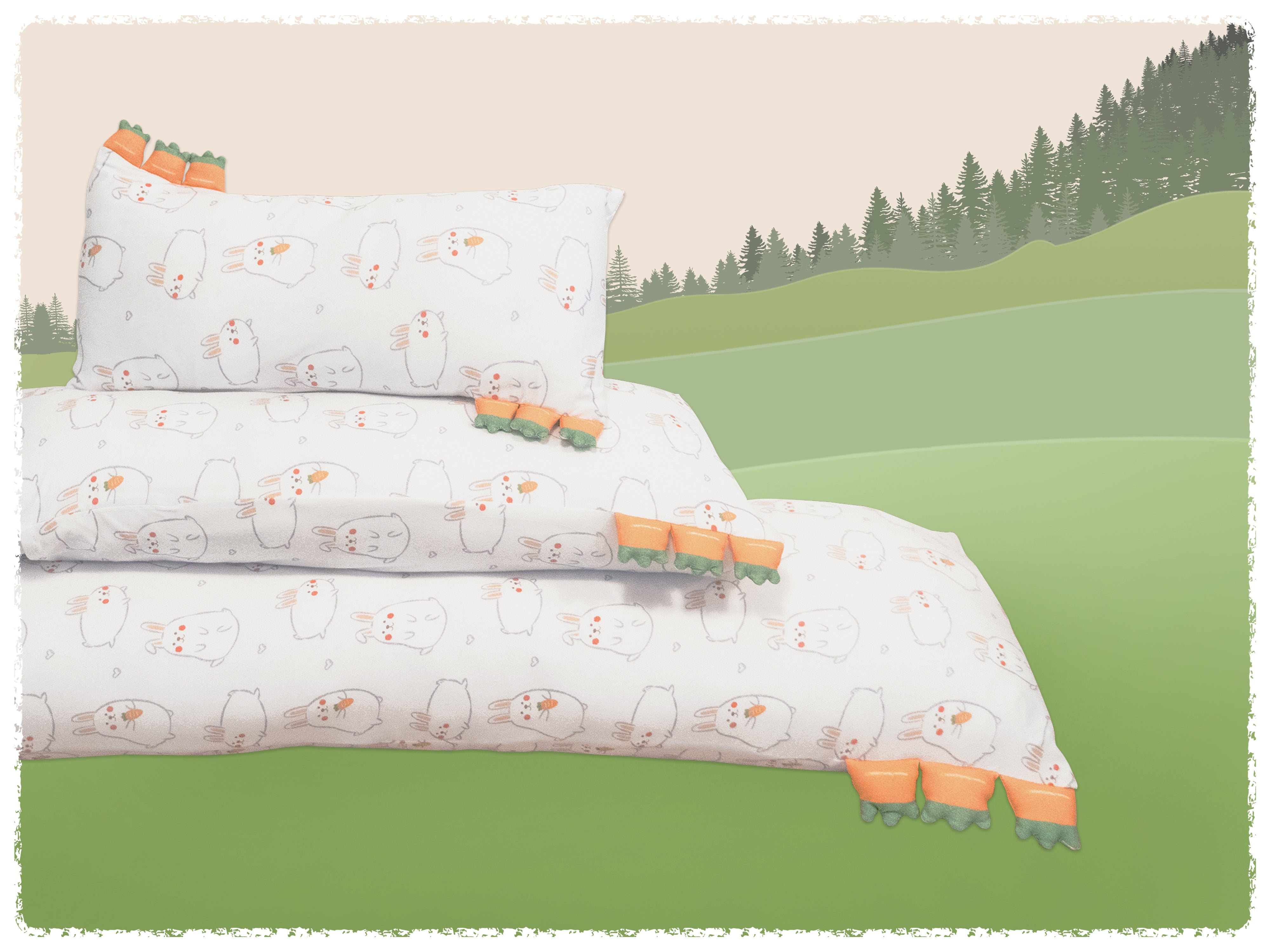 three sizes of cho pillows momo bunny