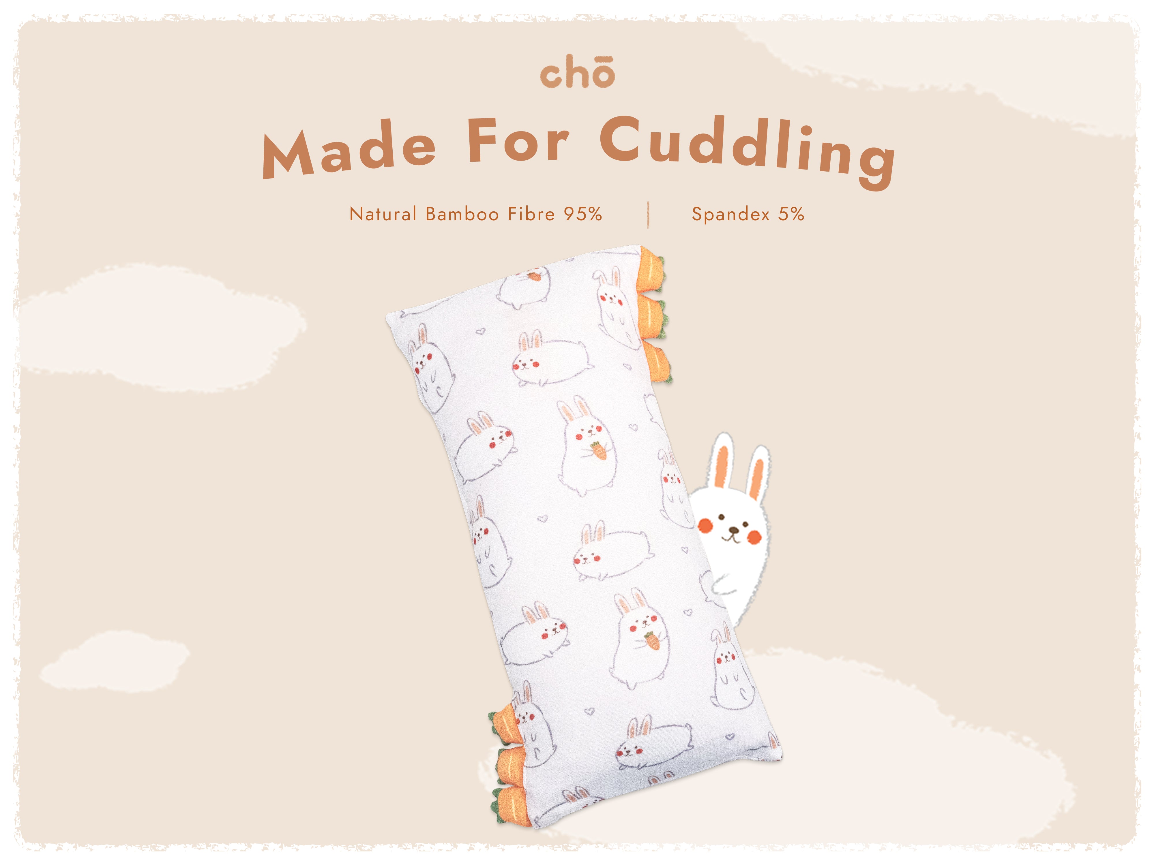 cho pillow momo bunny made for cuddling