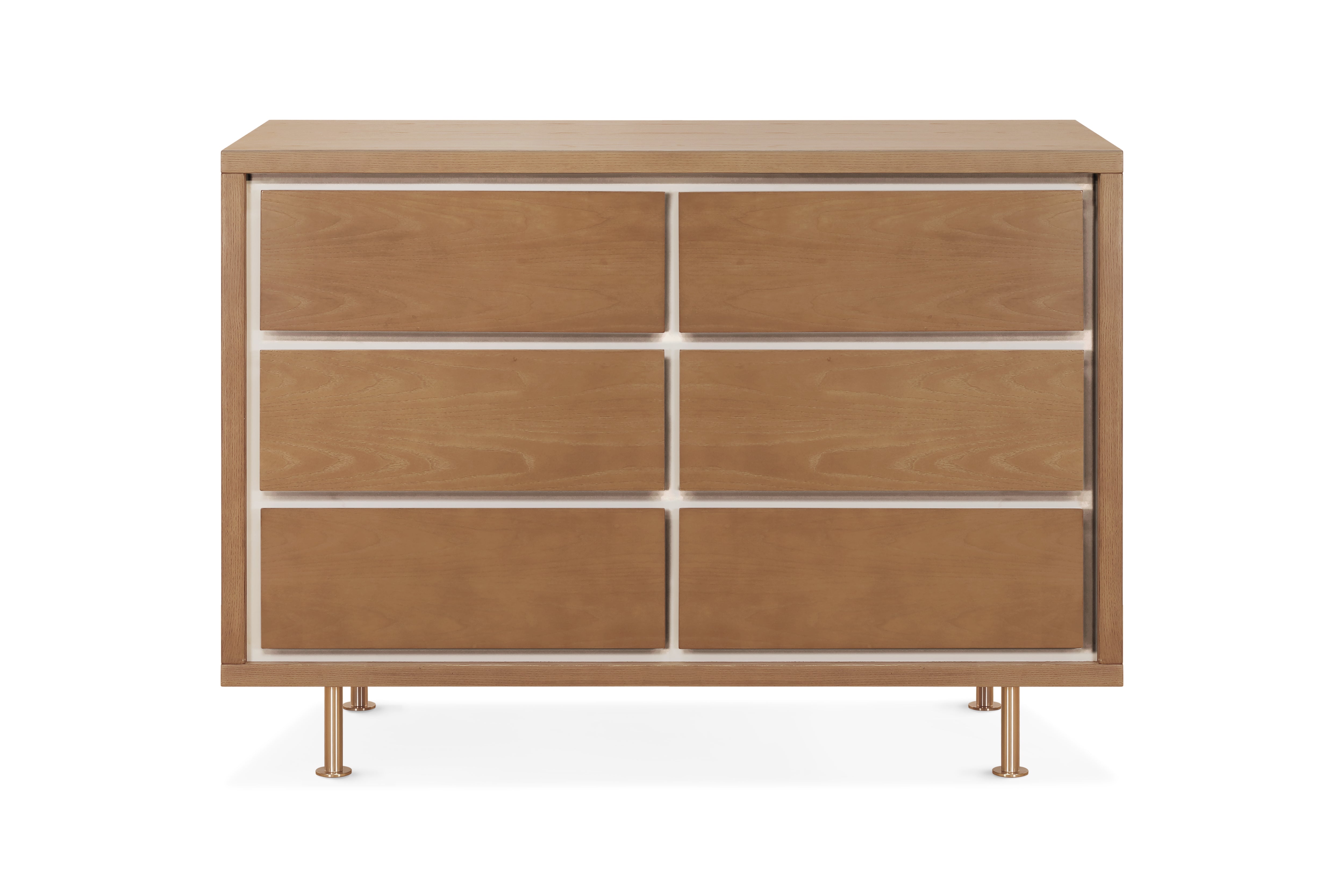 Nursery Works Novella six Drawer dresser Stained Ash Ivory#color_stained-ash-and-ivory