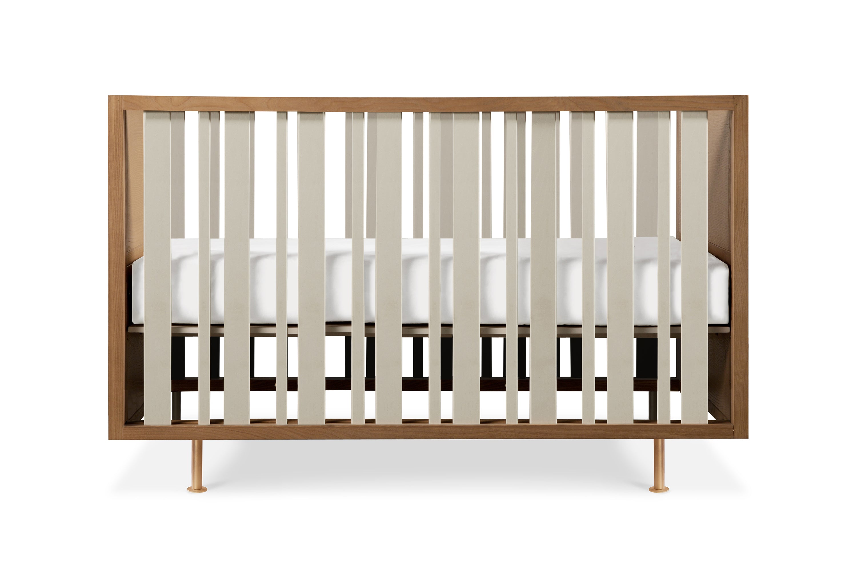 Nursery Works Novella 3-in-1 Convertible Crib Stained Ash Ivory#color_stained-ash-and-ivory