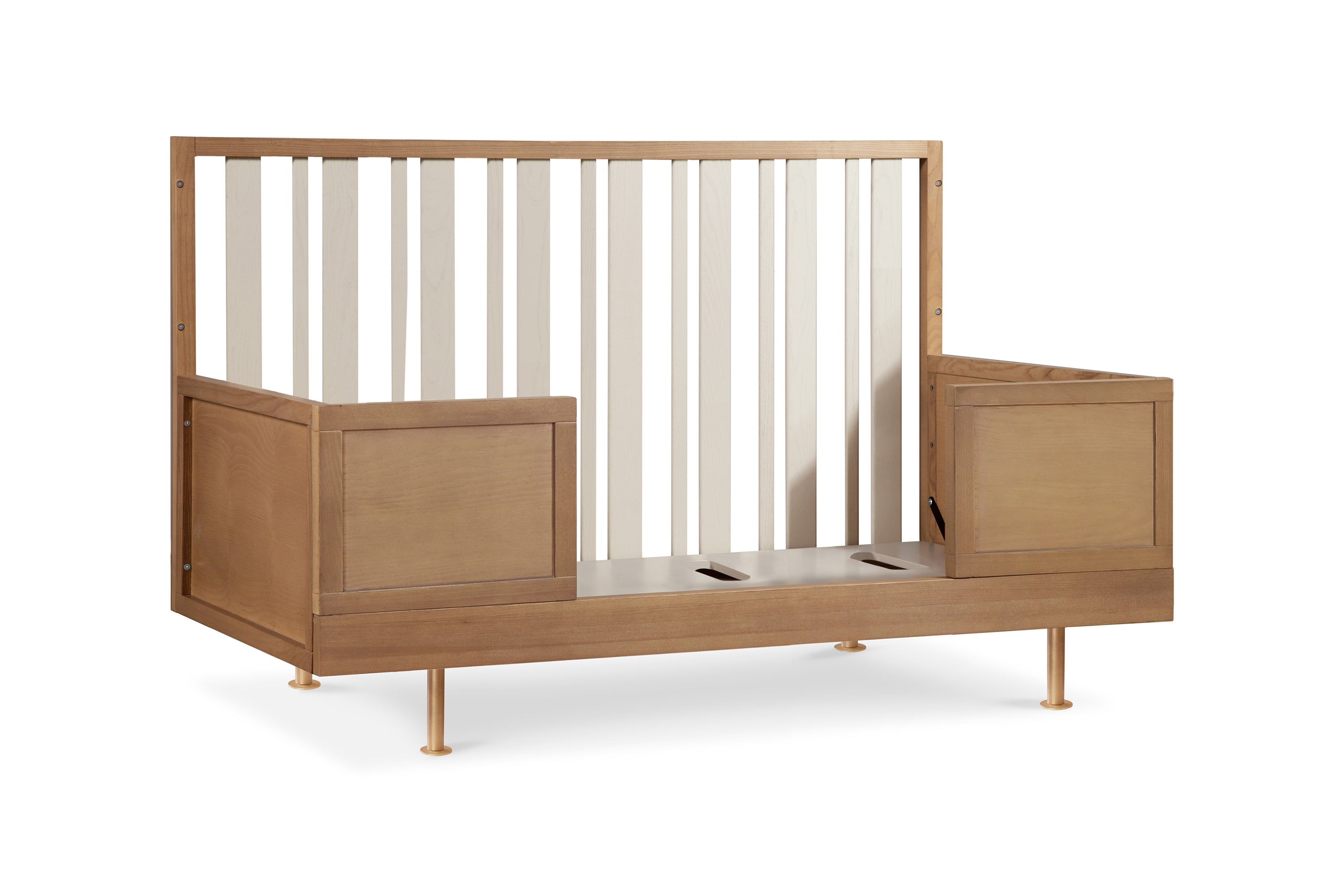 Nursery Works Novella 3-in-1 Convertible Crib Stained Ash Ivory#color_stained-ash-and-ivory