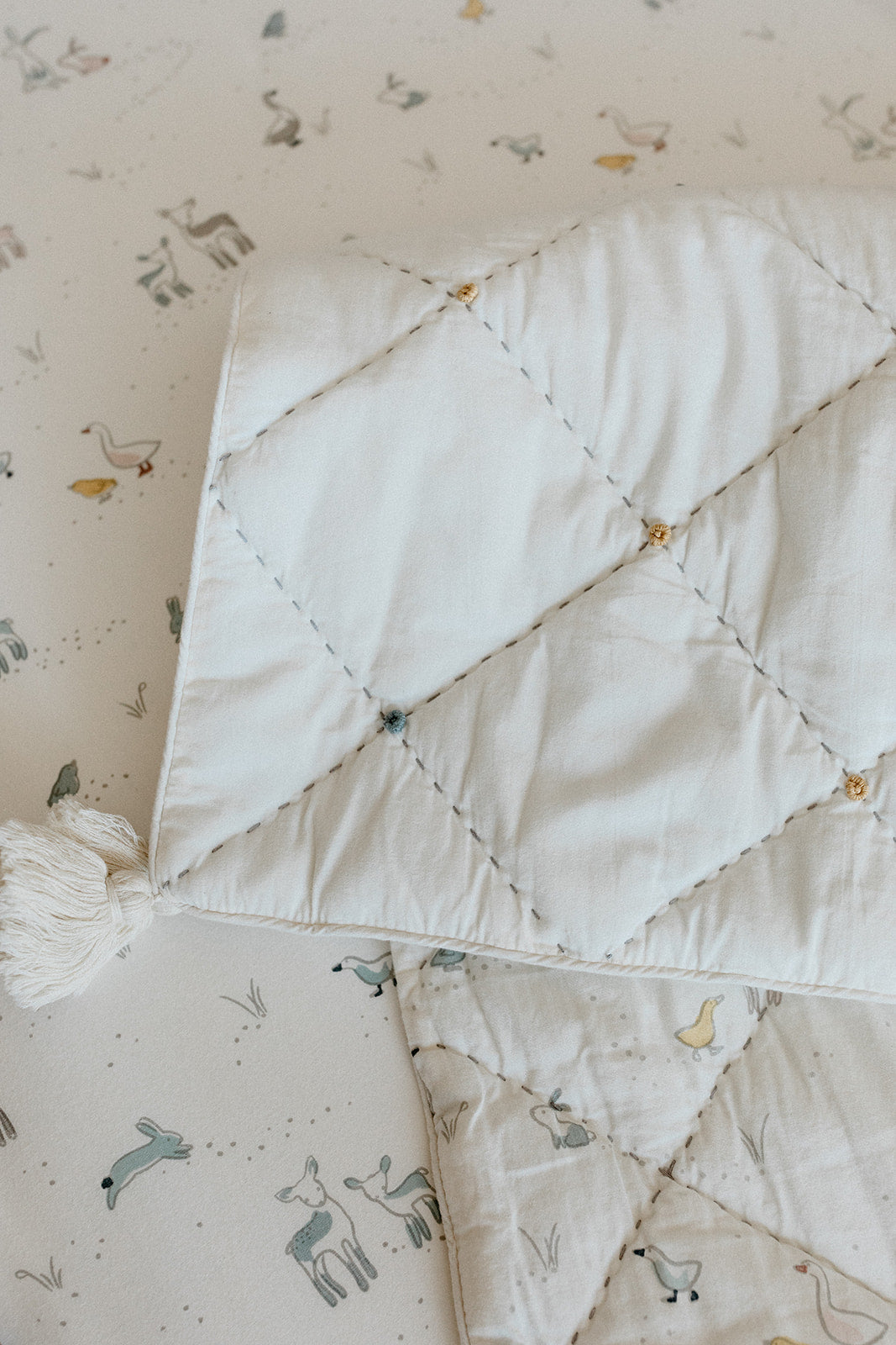 pehr just hatched blanket on just hatched crib sheet