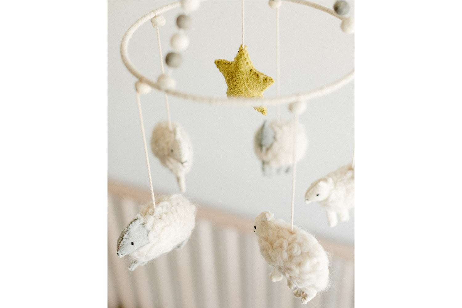 pehr counting sheep crib mobile in baby crib