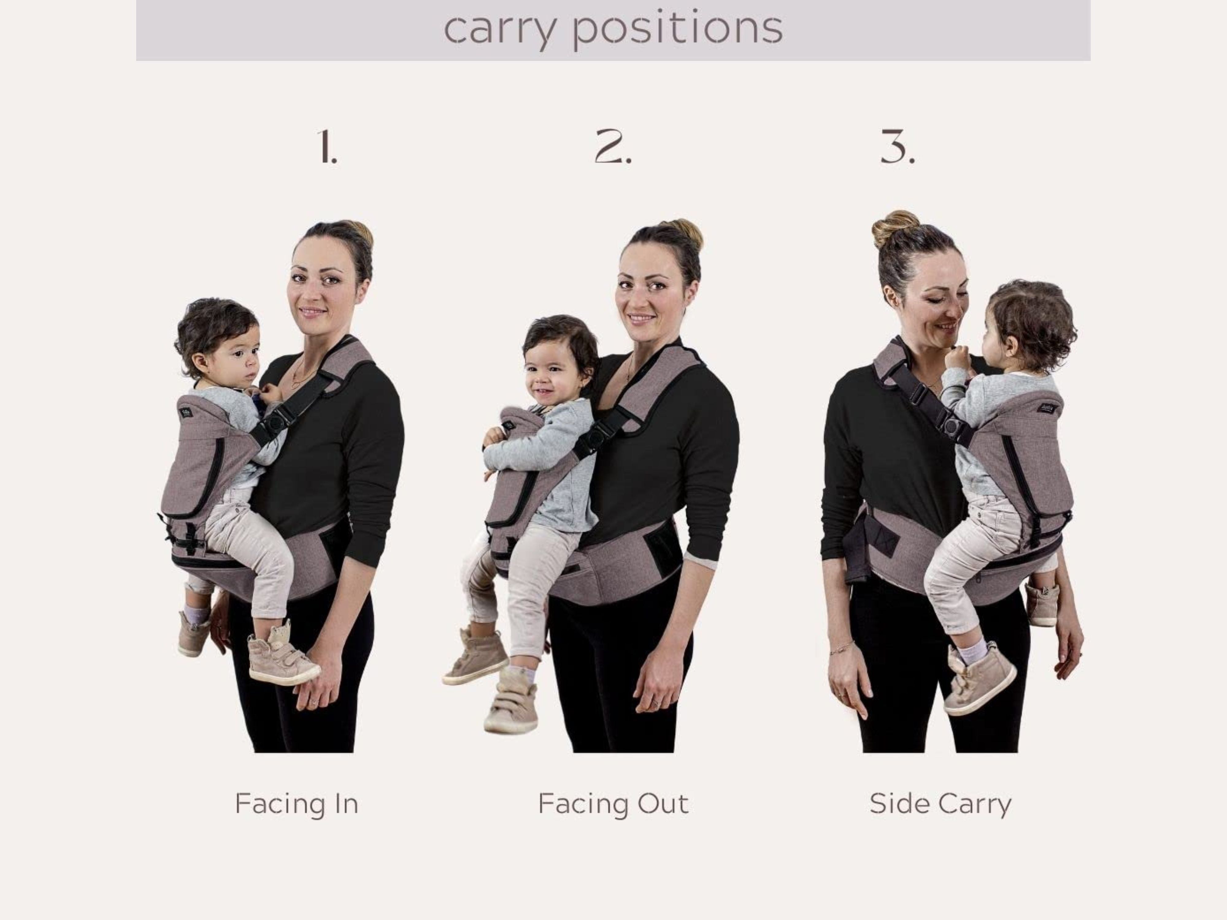 three different carry positions from single strap shoulders